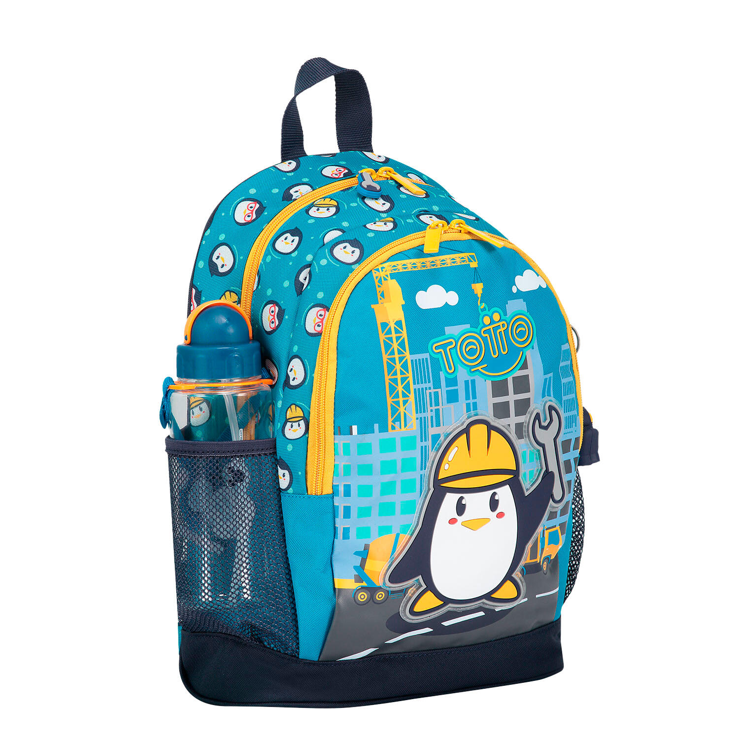 Totto Mochila escolar Funny Penguin Azul Poliéster 28 x 40 x 10 cm 5/5