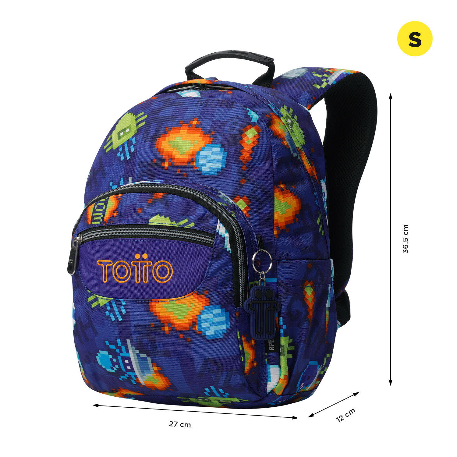 Totto Mochila escolar Tempera Space Blue Poliéster reciclado 27 x 36.5 x 12 cm 3/5
