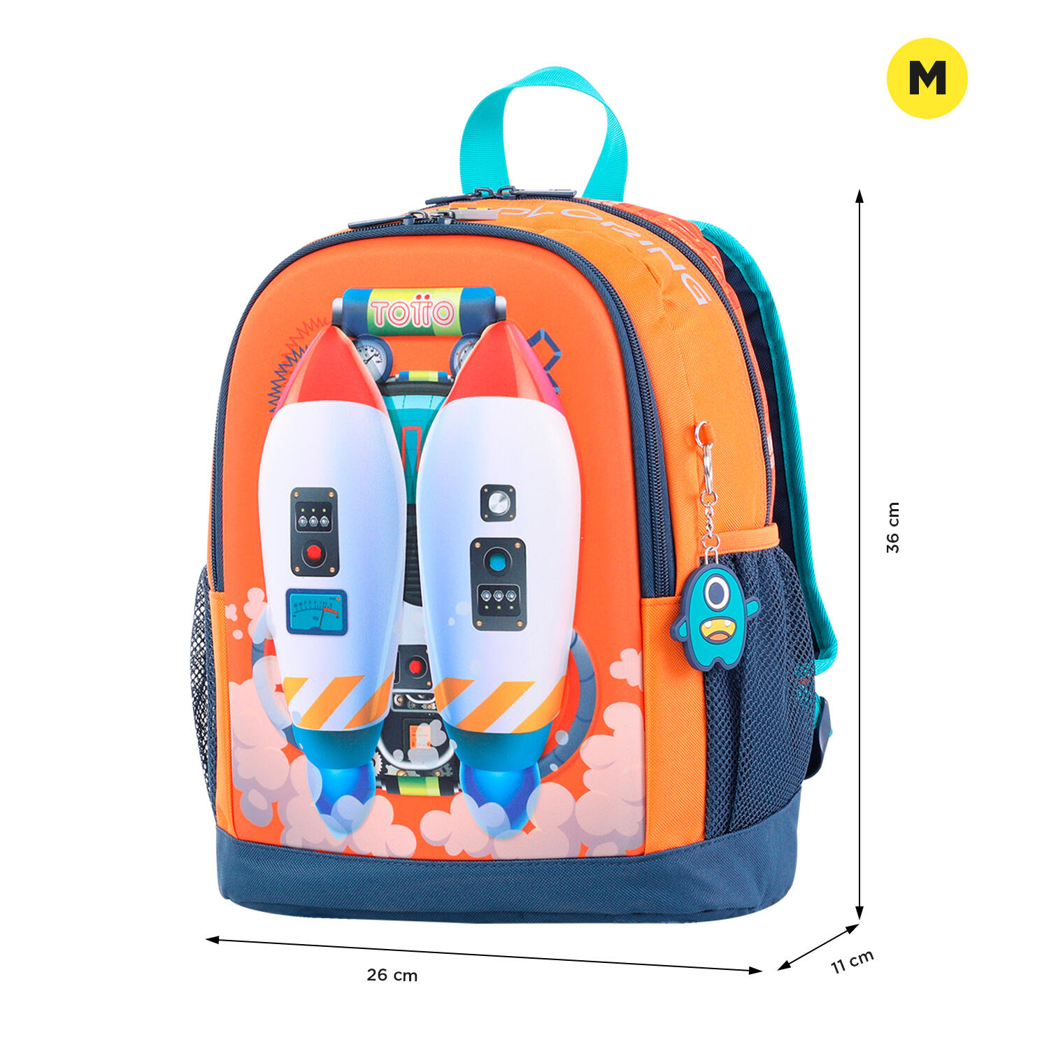 Totto Mochila escolar Cohety Cohetes Poliéster 26 x 36 x 11 cm 2/5