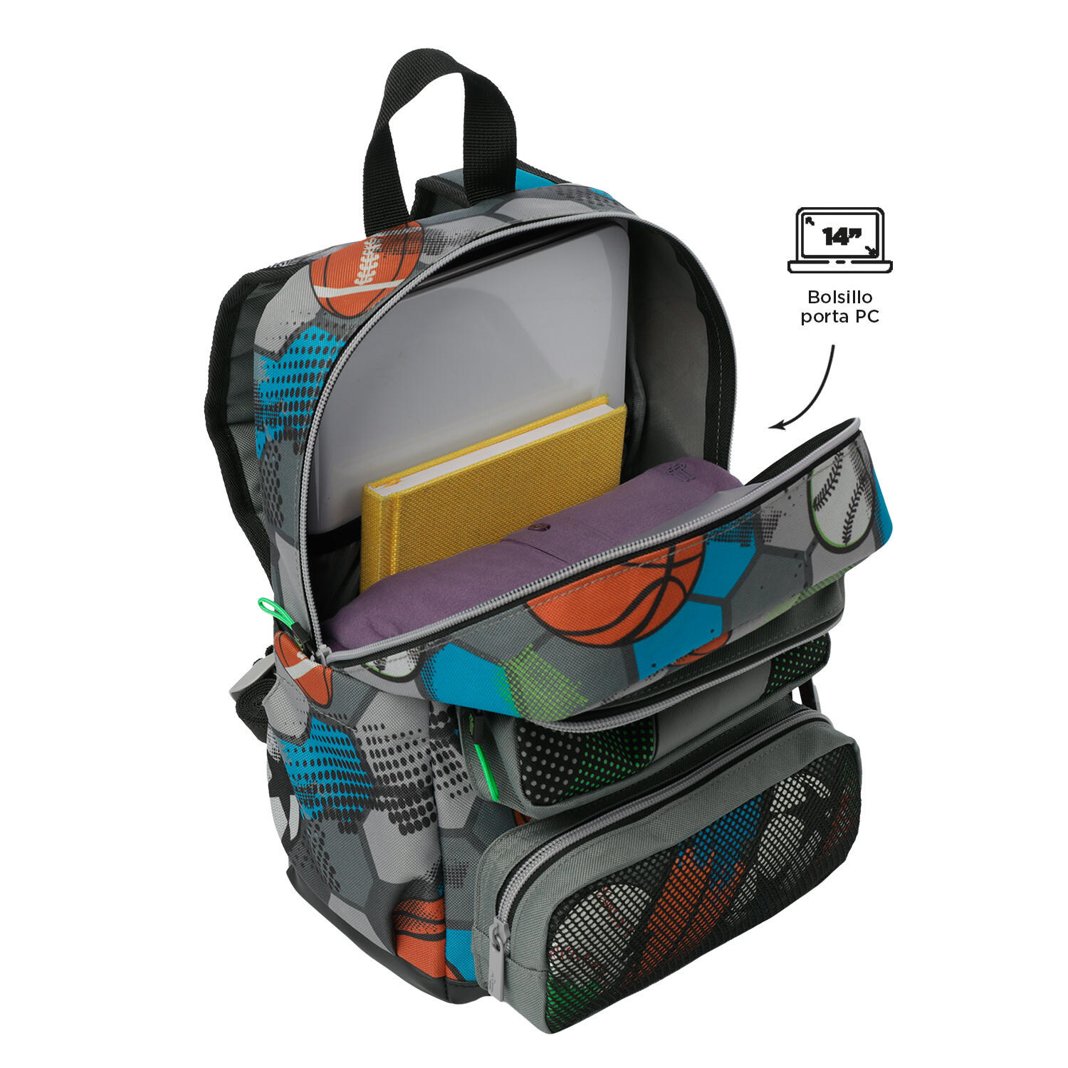 Totto Mochila infantil Multisport Multicolor Poliéster 24.5 x 32 x 11 cm 5/5