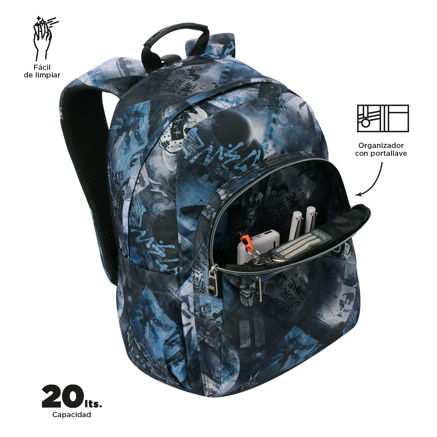 Totto Mochila escolar Acuareles Film Poliéster reciclado 33 x 44 x 14 cm 5/5