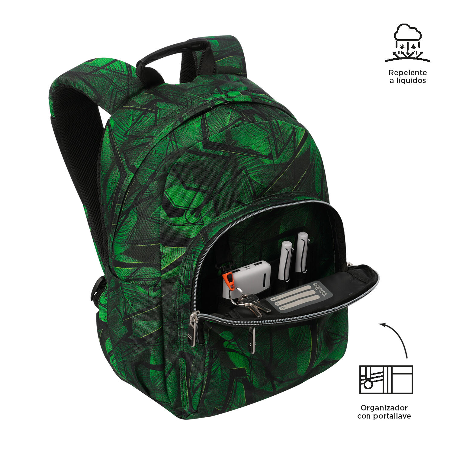 Totto Mochila escolar Gommas Jhony Jungle Poliéster reciclado 29 x 39 x 14 cm 5/5