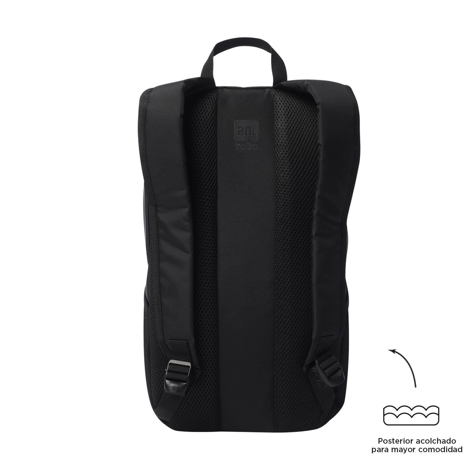 Totto Mochila urbana Rocky Negro Poliéster 26.5 x 46 x 12.5 cm 4/5