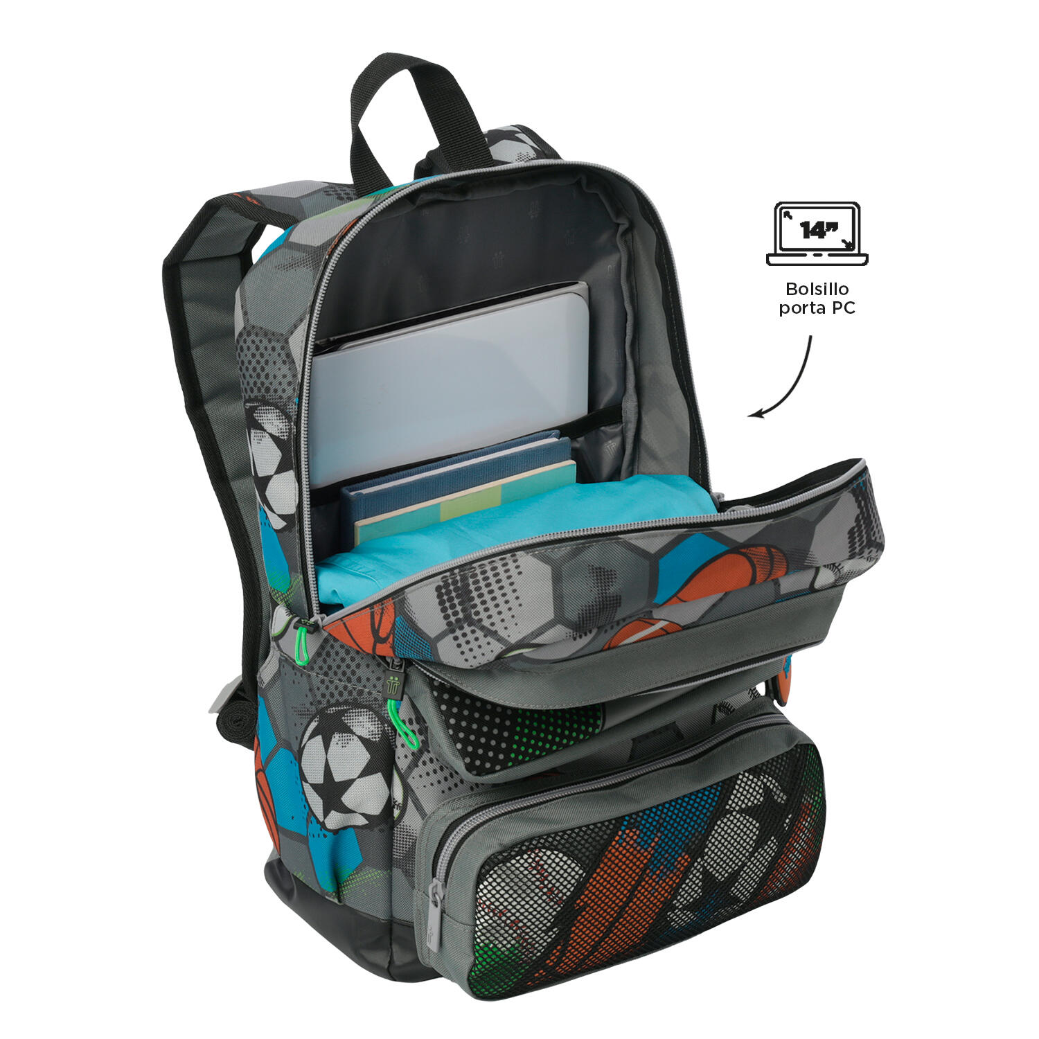 Totto Mochila infantil Multisport Multicolor Poliéster 29 x 40.5 x 11 cm 5/5