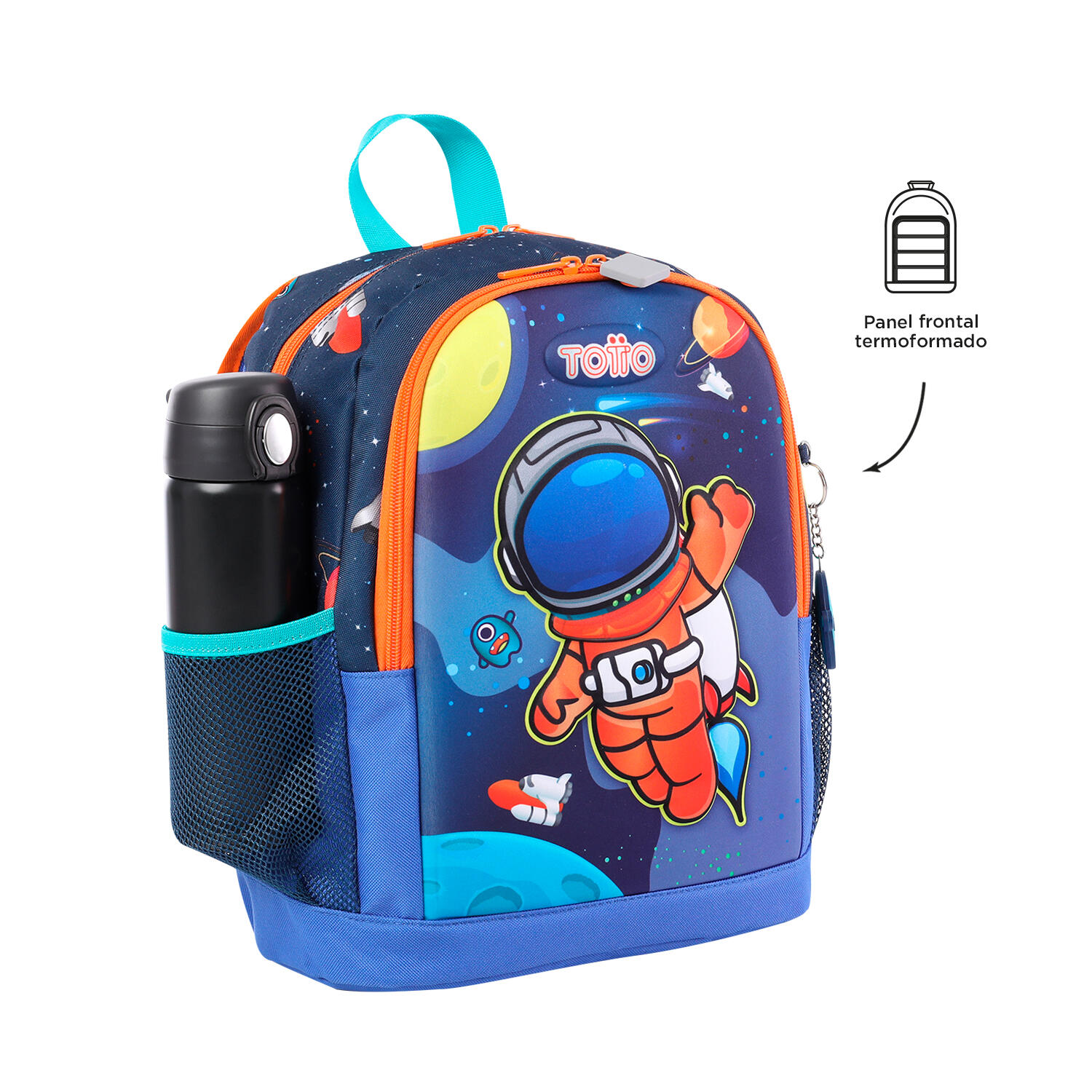 Totto Mochila escolar Cohety Astronauta Naranja Poliéster 26 x 36 x 11 cm 4/5