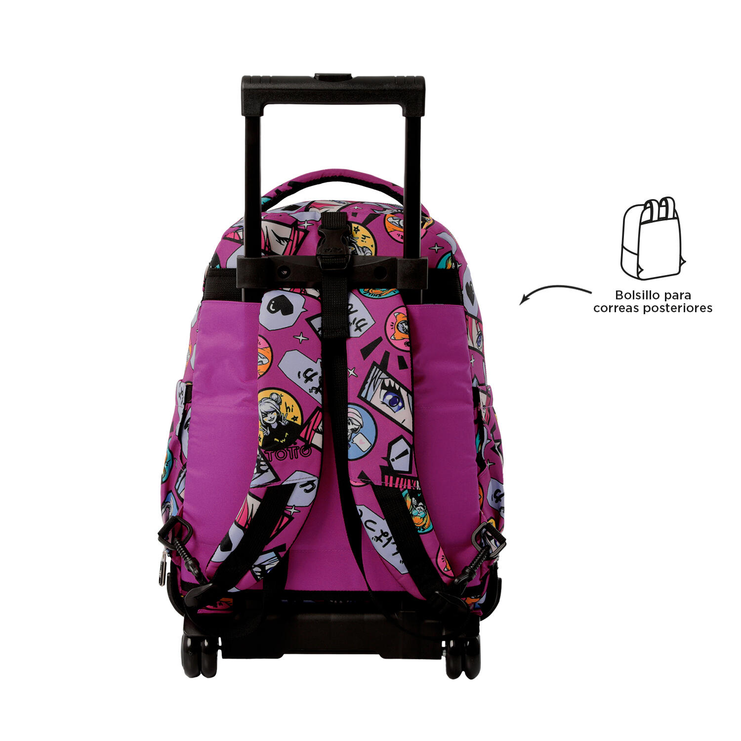 Totto Mochila escolar ruedas Tiza Desmontable Kitsune Poliéster reciclado 32 x 4/5