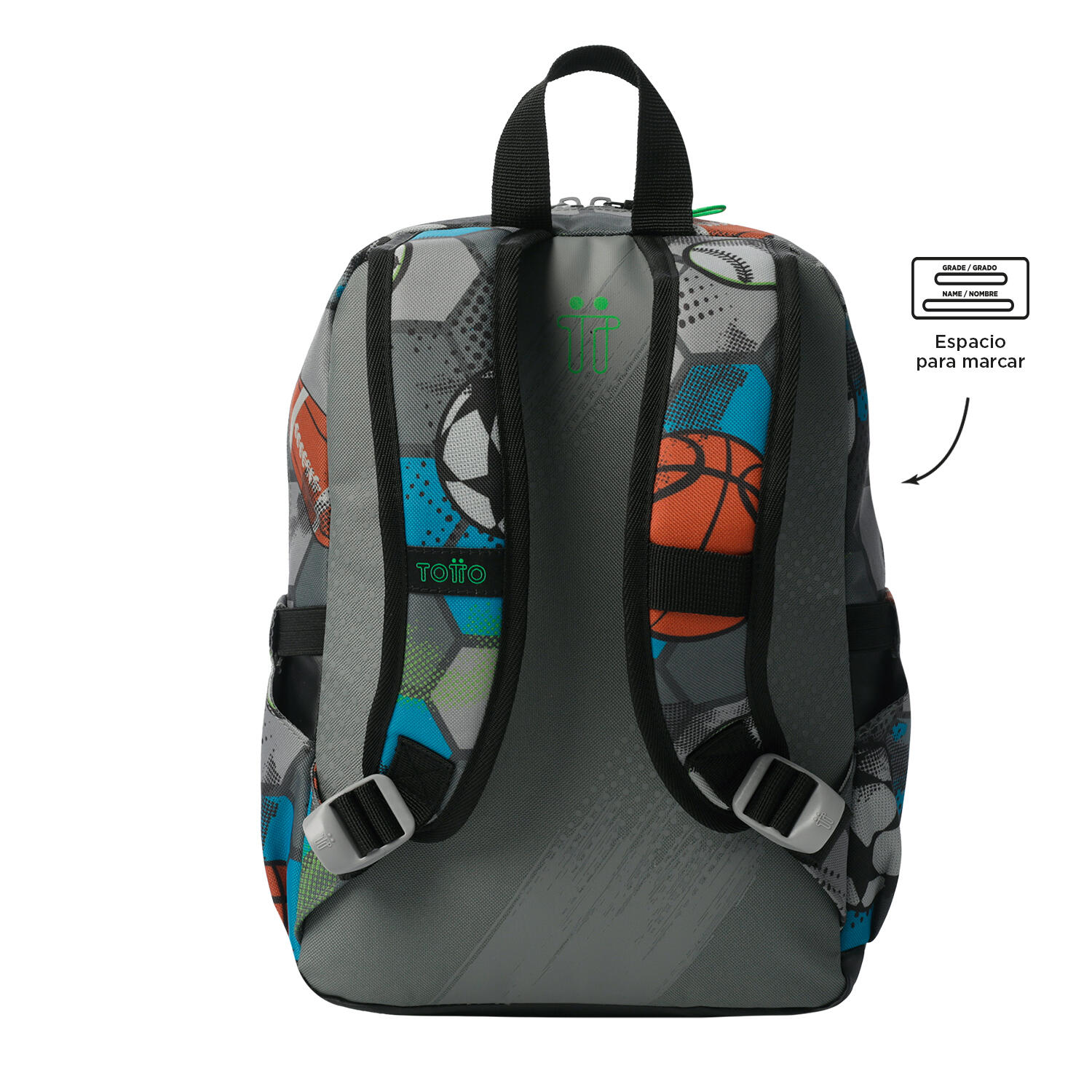 Totto Mochila infantil Multisport Multicolor Poliéster 24.5 x 32 x 11 cm 4/5