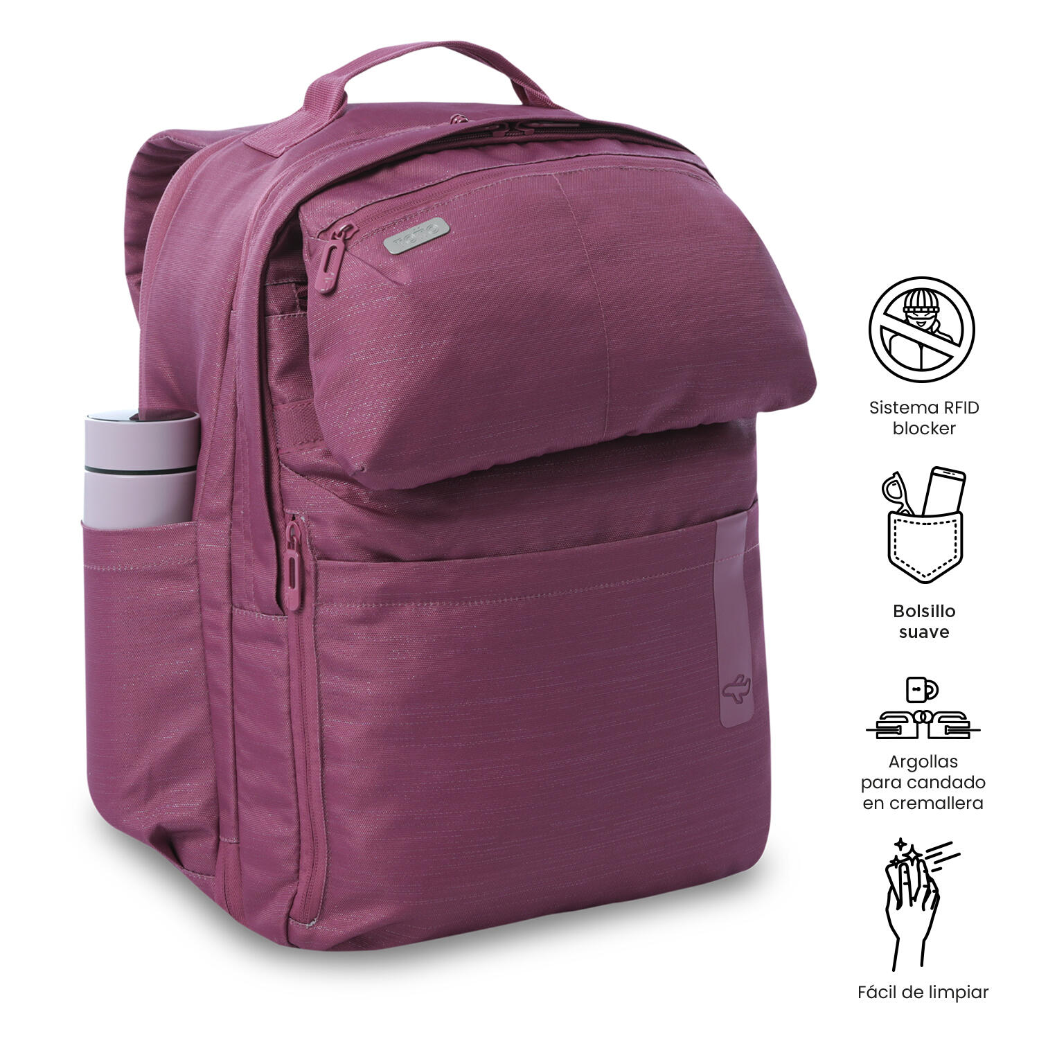 Totto Mochila viaje Elan Travel Shiny Rosa Poliéster 32 x44 x 21.5 cm 5/5