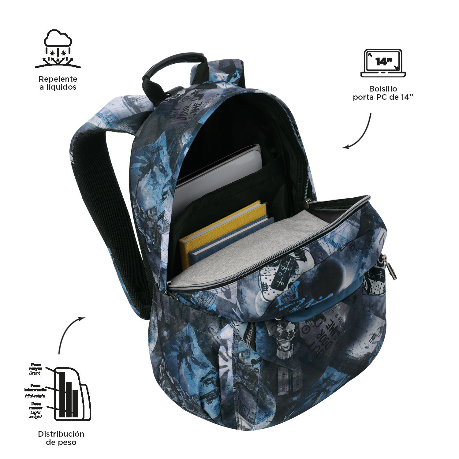 Totto Mochila escolar Acuareles Film Poliéster reciclado 33 x 44 x 14 cm 4/5