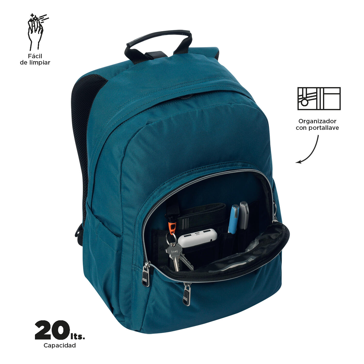 Totto Mochila escolar Acuareles Moroccan Blue Poliéster reciclado 33 x 44 x 14 5/5