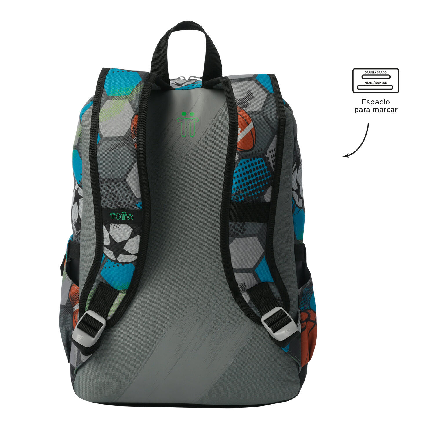 Totto Mochila infantil Multisport Multicolor Poliéster 29 x 40.5 x 11 cm 4/5
