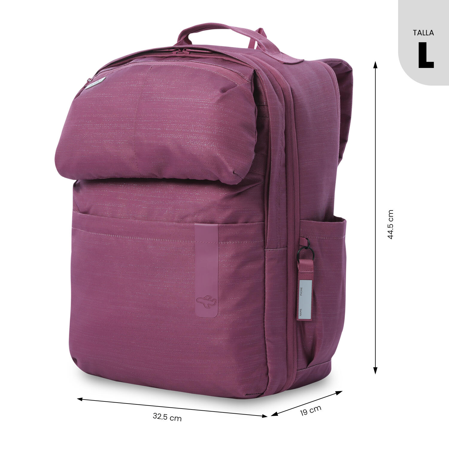 Totto Mochila viaje Elan Travel Shiny Rosa Poliéster 32 x44 x 21.5 cm 4/5