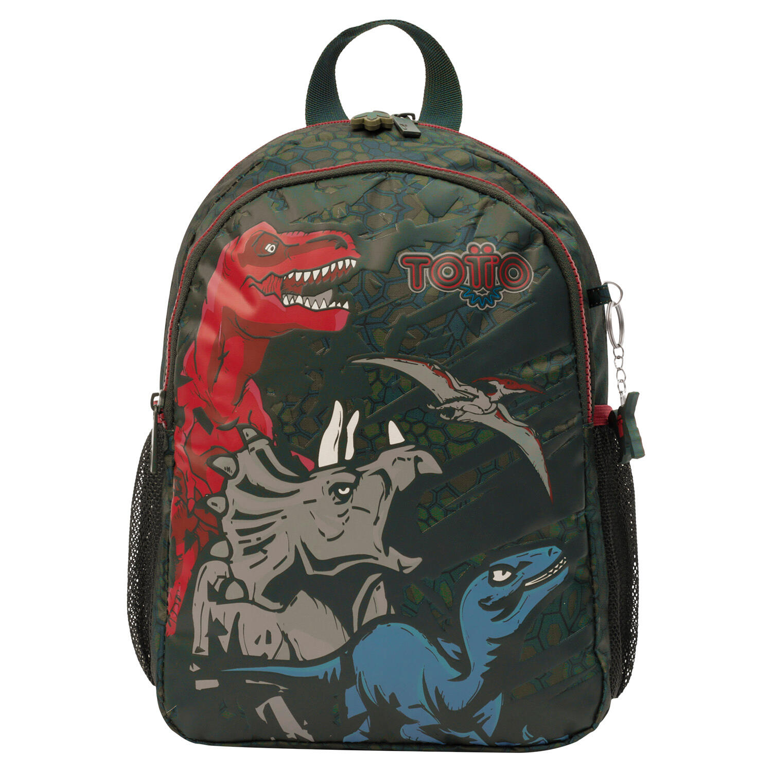 Totto Mochila escolar T-Rex Verde Poliéster 24 x 32.5 x 12 cm 1/5