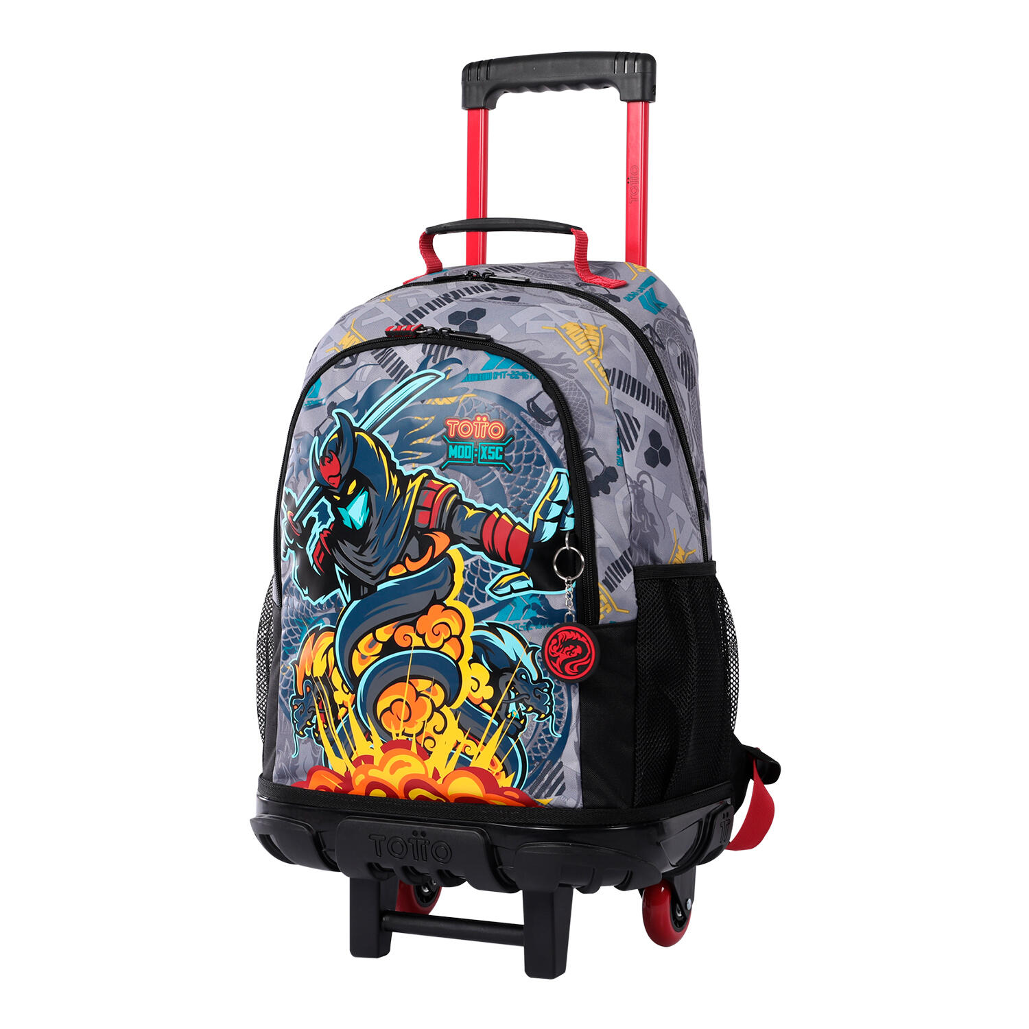 Totto Mochila infantil ruedas Raiyu Gris Poliéster 33.5 x 47 x 20 cm 2/5