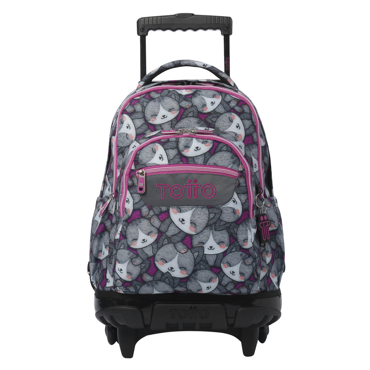 Totto Mochila escolar ruedas Renglones Kitten Rose Poliéster reciclado 32 x 45.