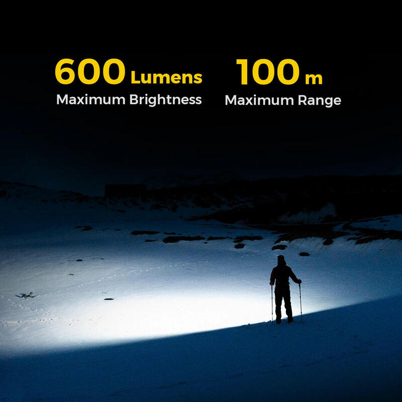 Helio 600Z Lampă frontală reîncărcabilă - ușoară - 6 moduri de iluminare - negru