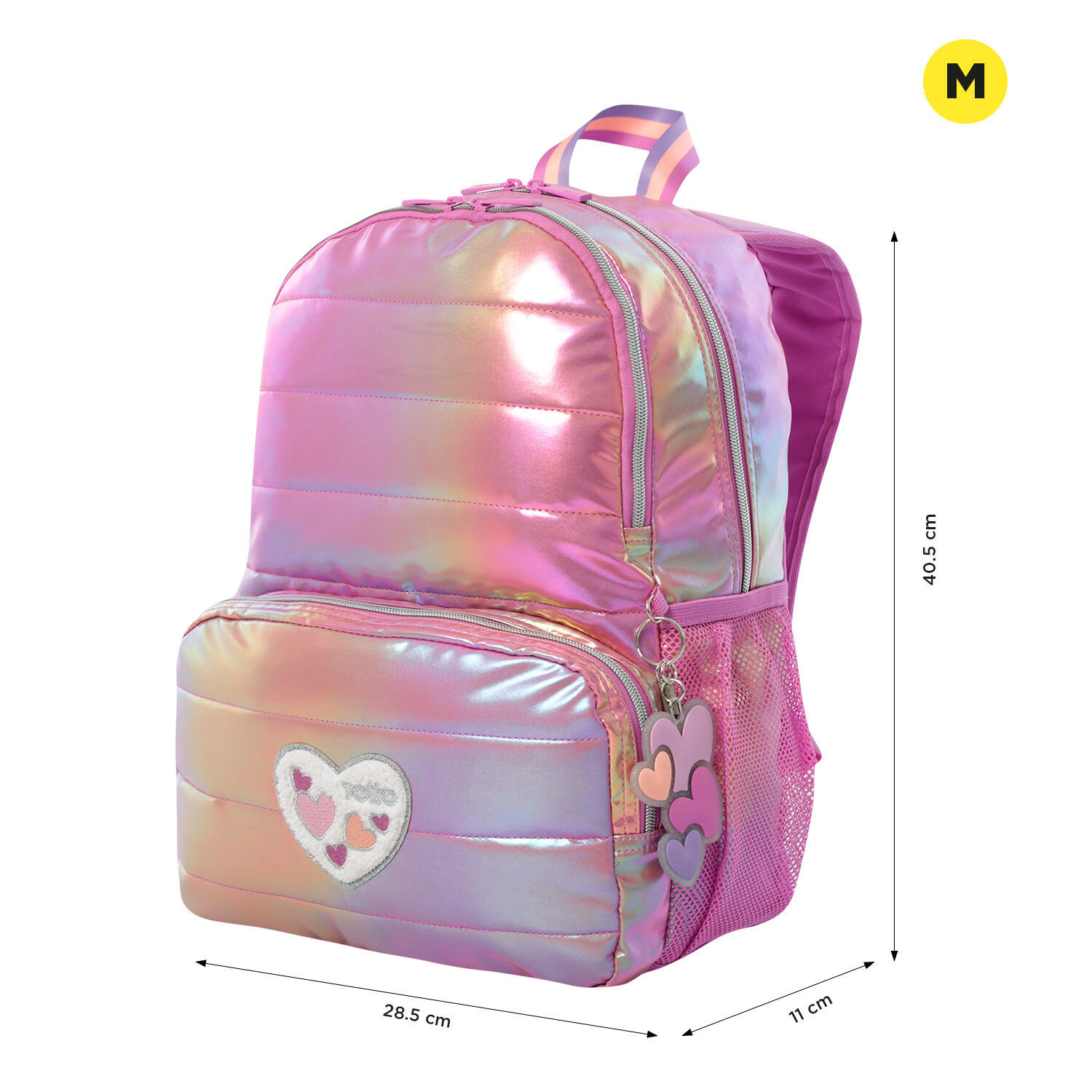 Totto Mochila Infantil Glowy M Rosa Poliéster 28.5 x 40.5 x 11 cm 3/5