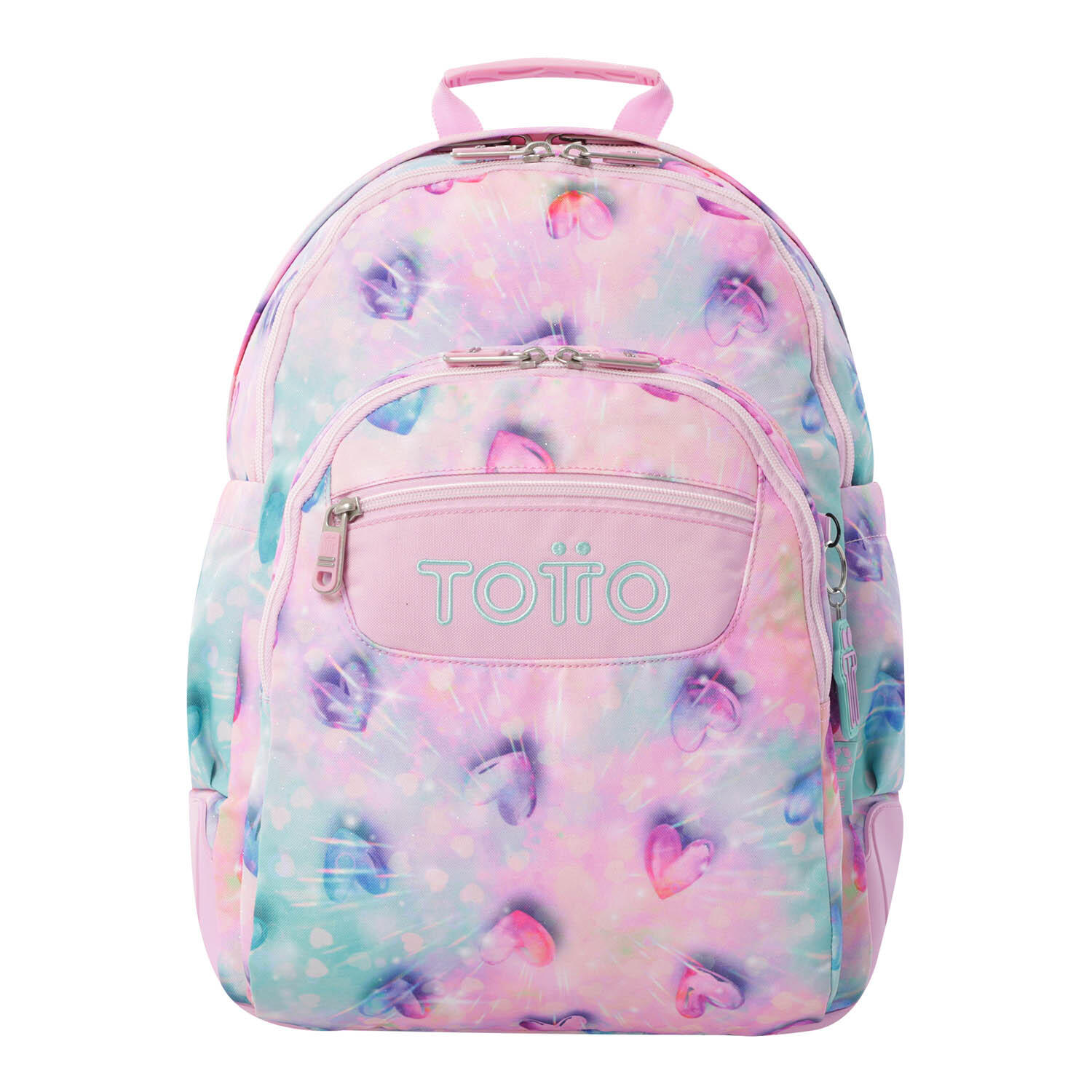 Totto Mochila escolar Rayol Shiny Heart Poliéster reciclado 33 x 44 x 13.5 cm 1/5