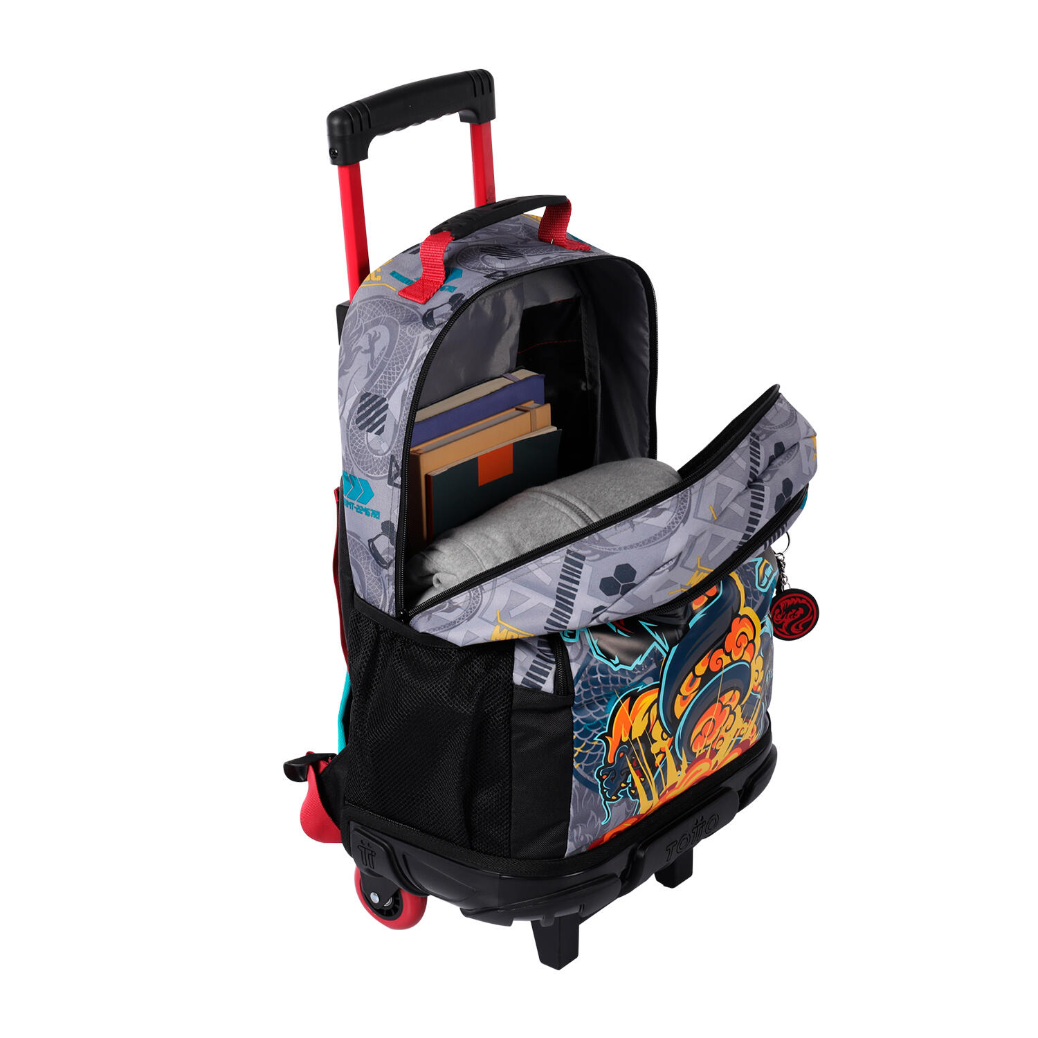 Totto Mochila infantil ruedas Raiyu Gris Poliéster 33.5 x 47 x 20 cm 5/5