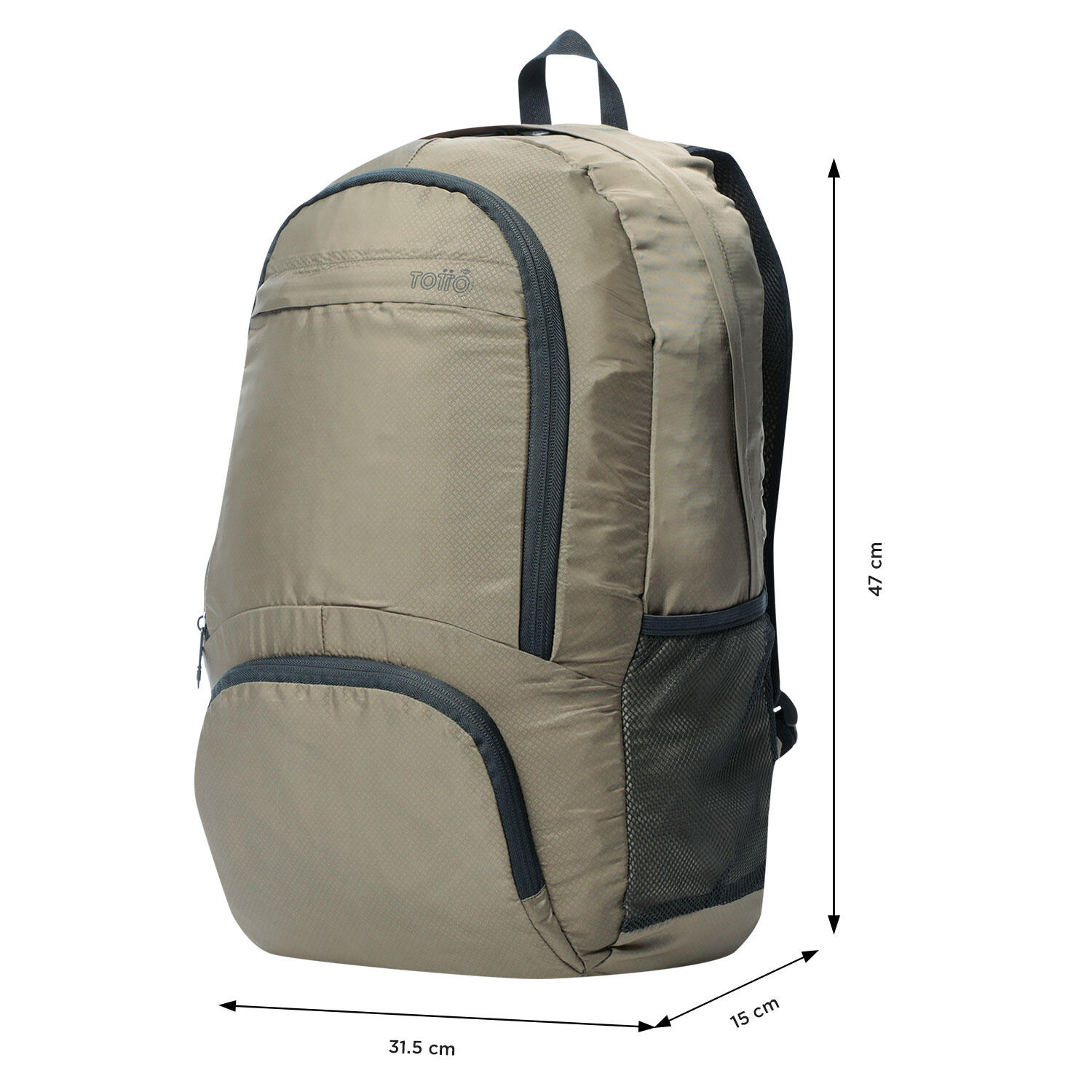 Totto Mochila plegable Syncro Desert Taupe Poliéster 31.5 x 47 x 15 cm 3/5