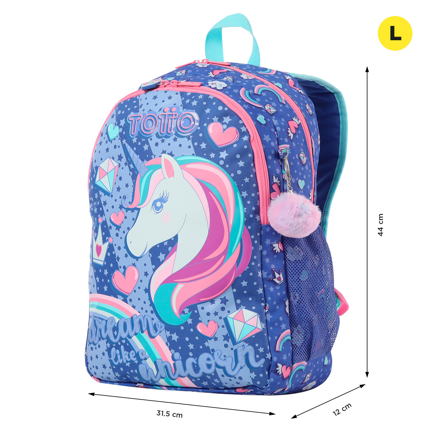 Totto Mochila escolar Uniwild Morado Poliéster 31.5 x 44 x 12 cm 2/5