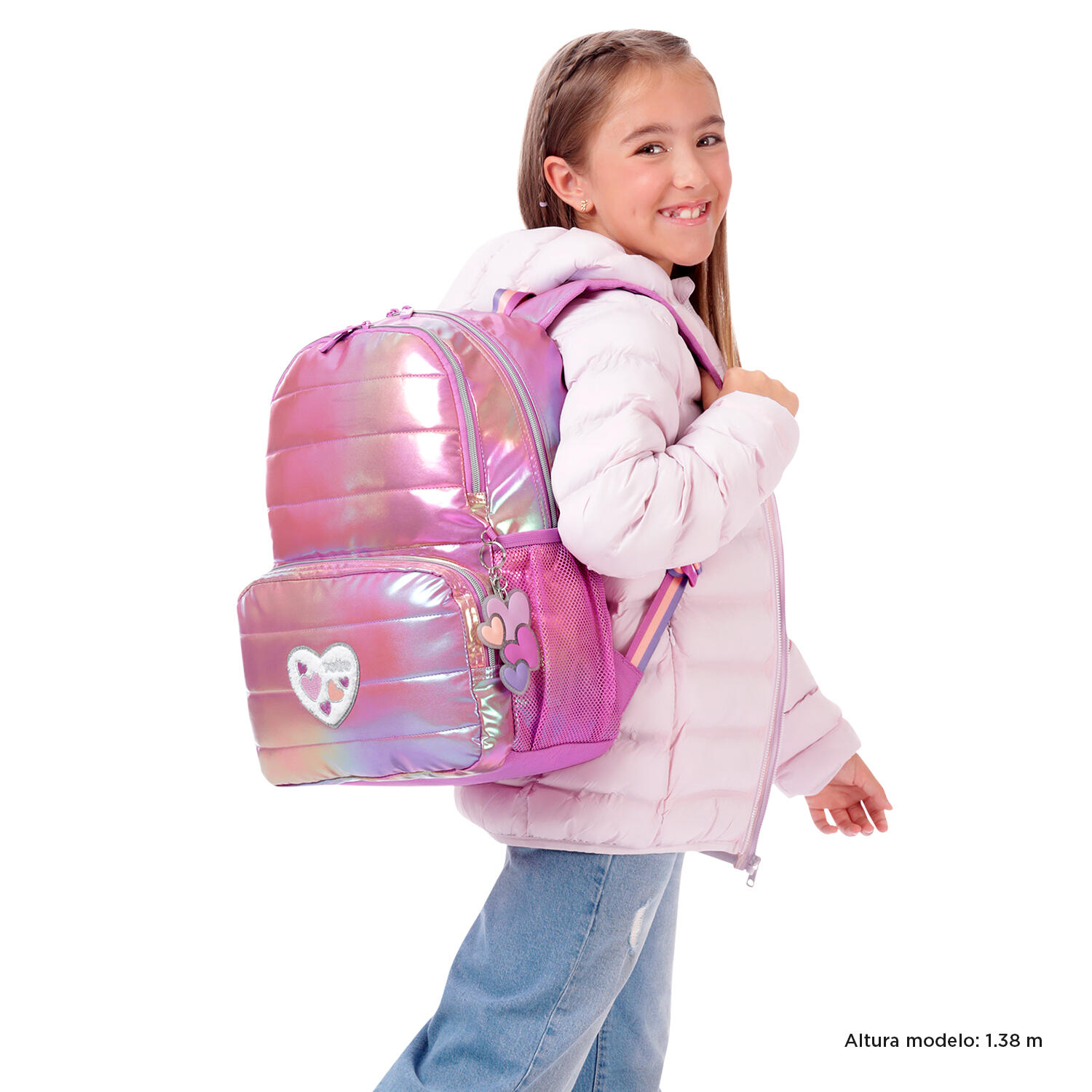 Totto Mochila Infantil Glowy M Rosa Poliéster 28.5 x 40.5 x 11 cm 2/5