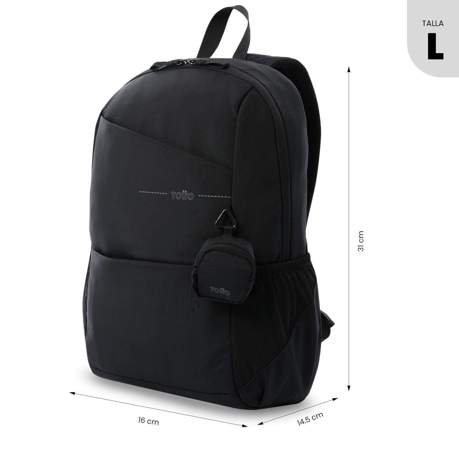 Totto Mochila ejecutiva Suzuka Negro Poliamida 31 x16 x 14.5 cm 3/5
