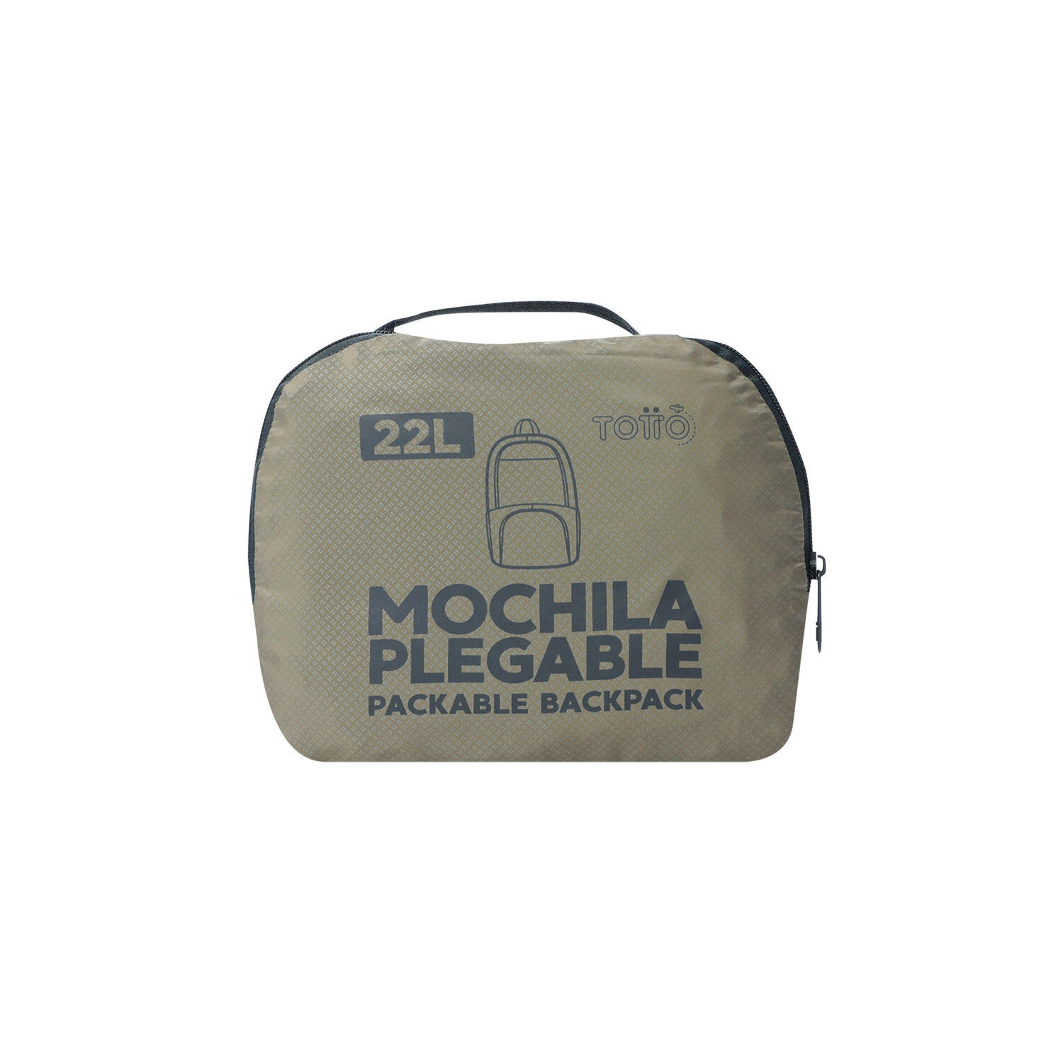 Totto Mochila plegable Syncro Desert Taupe Poliéster 31.5 x 47 x 15 cm 2/5