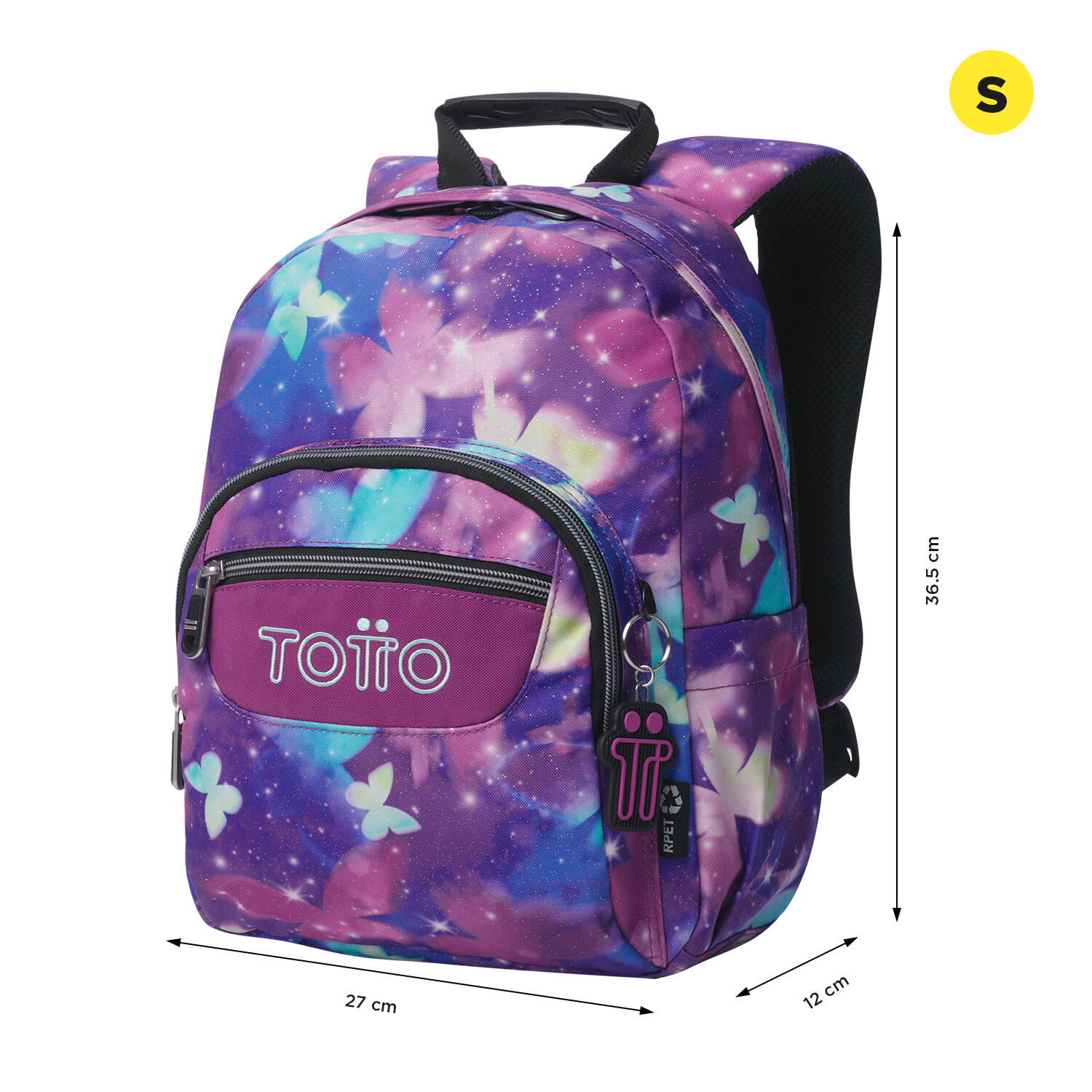 Totto Mochila escolar Tempera Butterfly Poliéster reciclado 27 x 36.5 x 12 cm 2/5