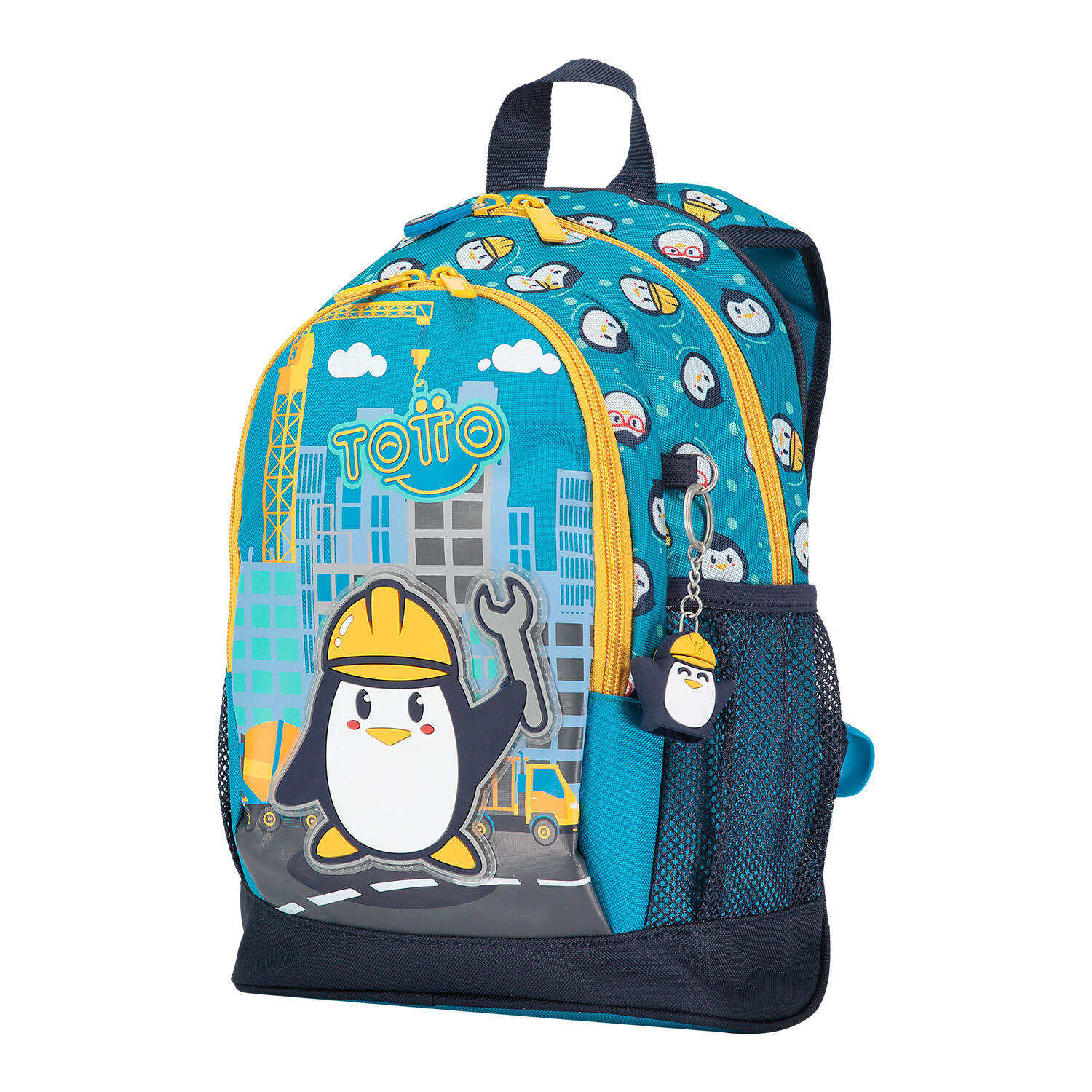 Totto Mochila escolar Funny Penguin Azul Poliéster 23 x 32 x 9 cm 2/4