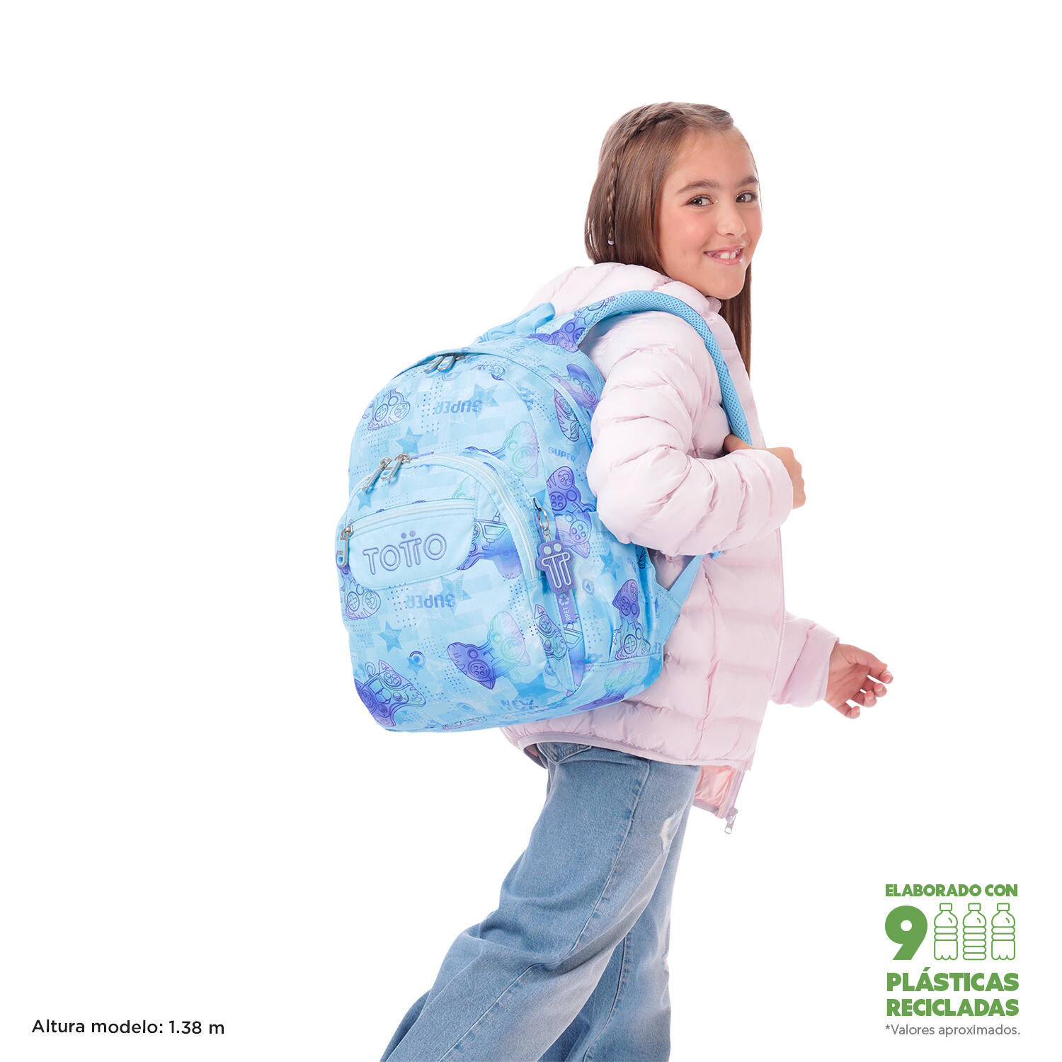 Totto Mochila escolar Gommas Polar Poliéster reciclado 29 x 39 x 14 cm 2/5
