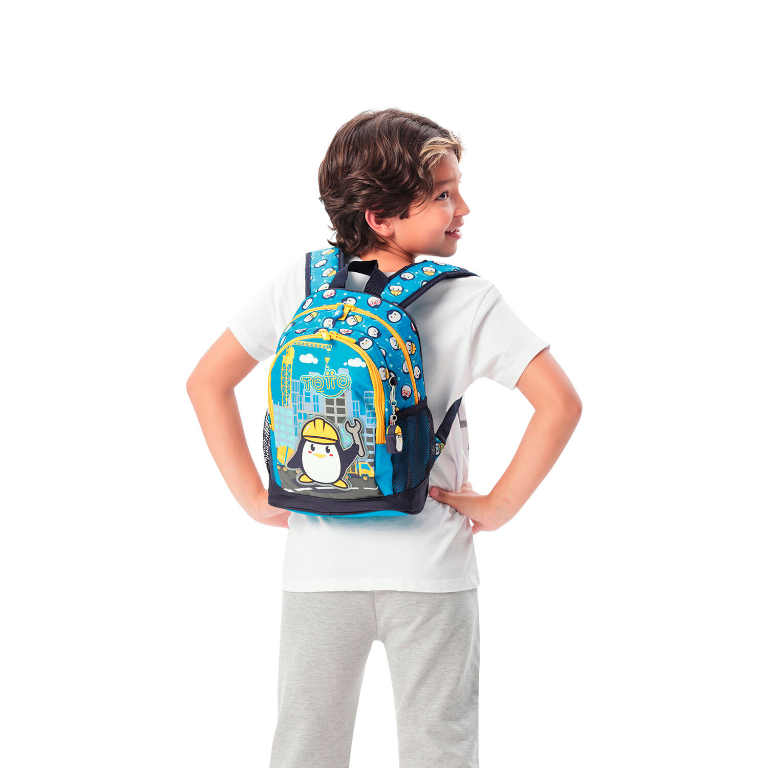 Totto Mochila escolar Funny Penguin Azul Poliéster 23 x 32 x 9 cm 4/4