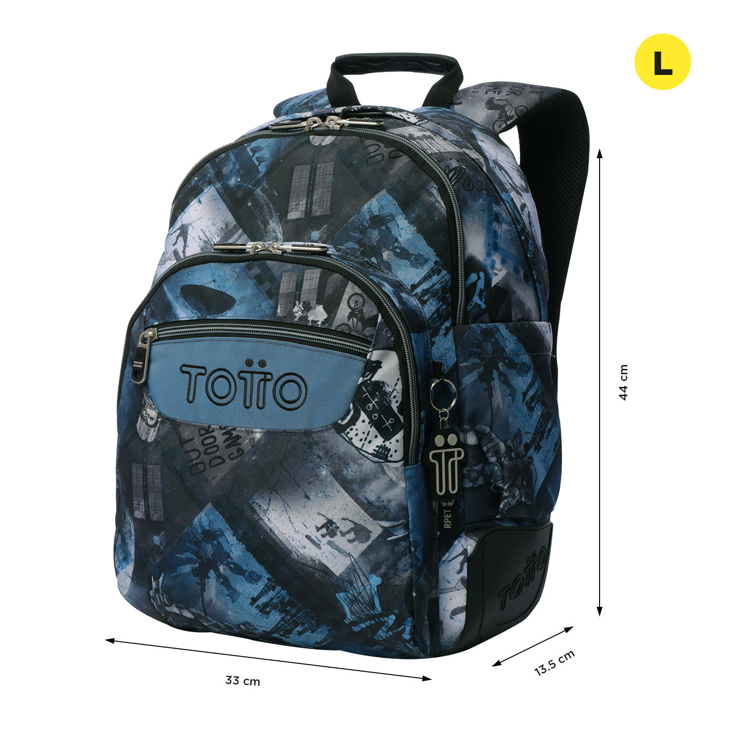 Totto Mochila escolar Rayol Film Poliéster reciclado 33 x 44 x 13.5 cm 2/5