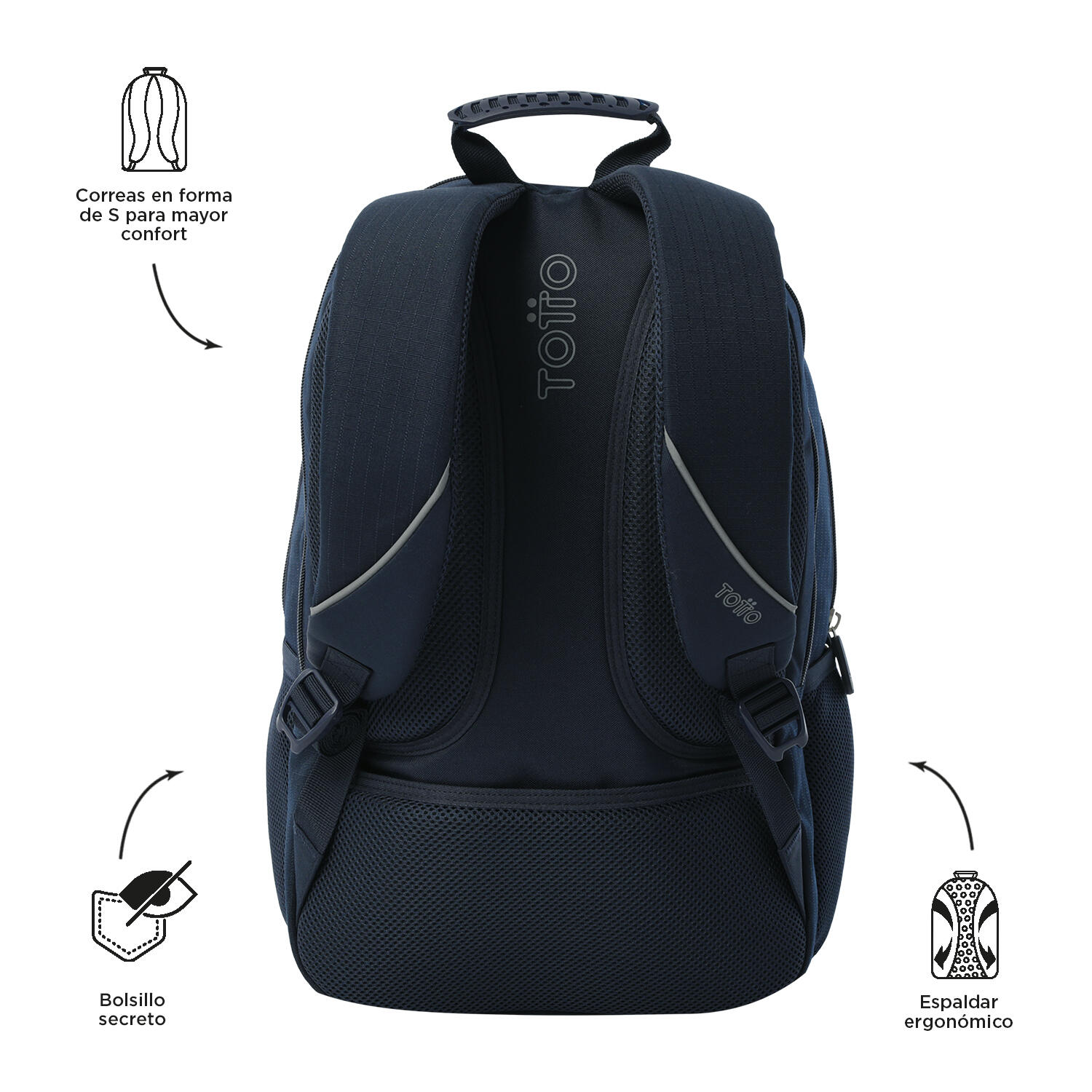 Totto Mochila urbana Cambri 2.0 Dress Blues Poliéster 30.5 x 47 x 22.5 cm 4/5