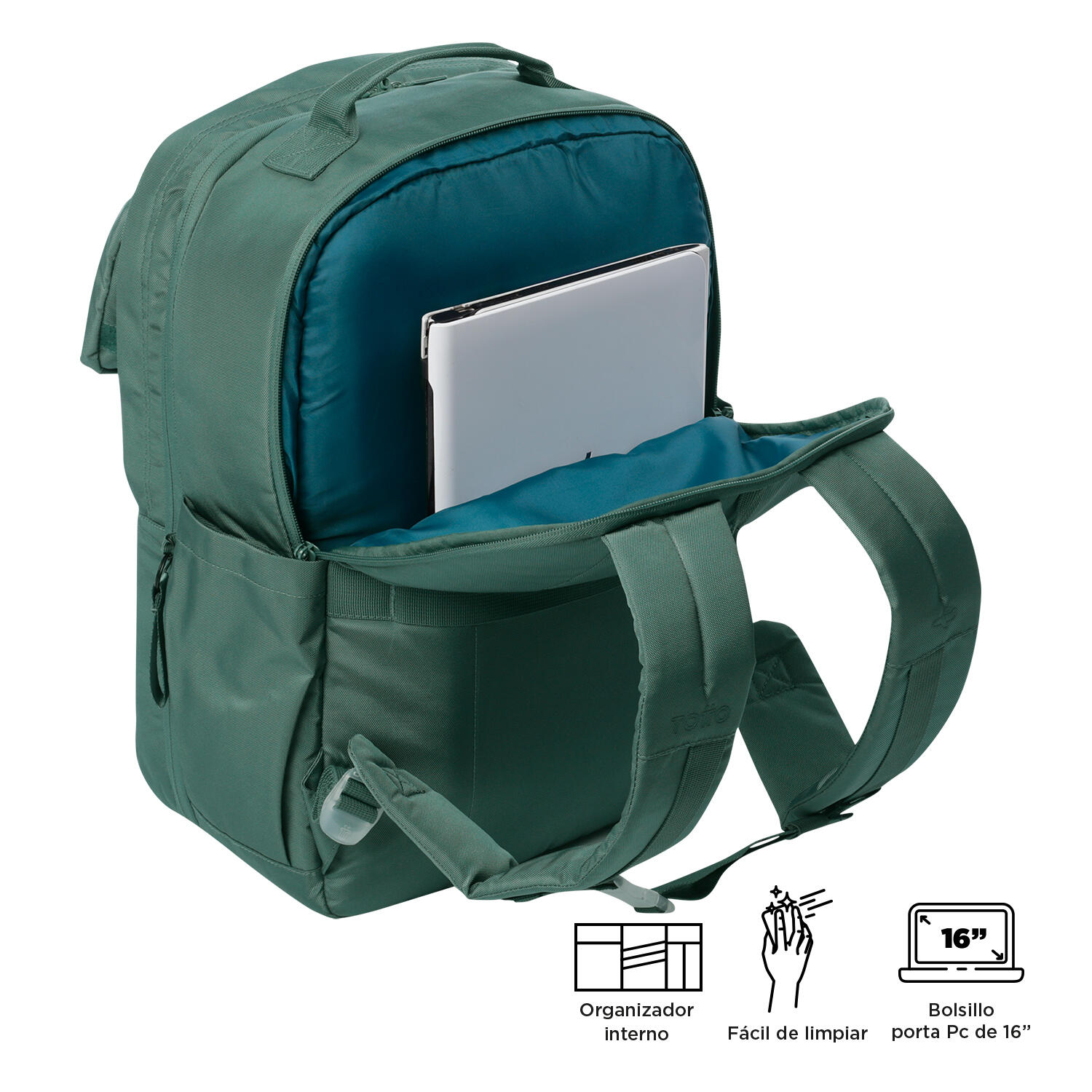 Totto Mochila viaje Elan Travel Silver Pine Poliéster 32 x 44 x 21.5 cm 4/5
