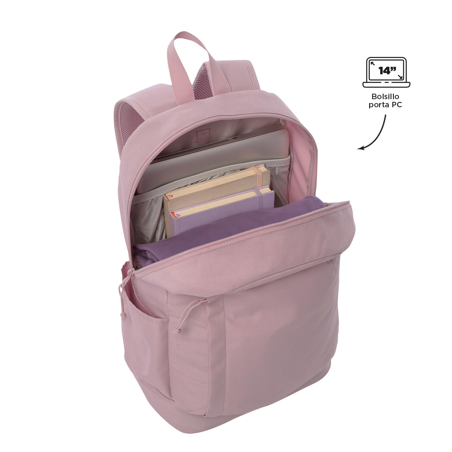 Totto Mochila urbana Yuno Keepsake Lilac Poliéster 29 x 44 x 16 cm 5/5