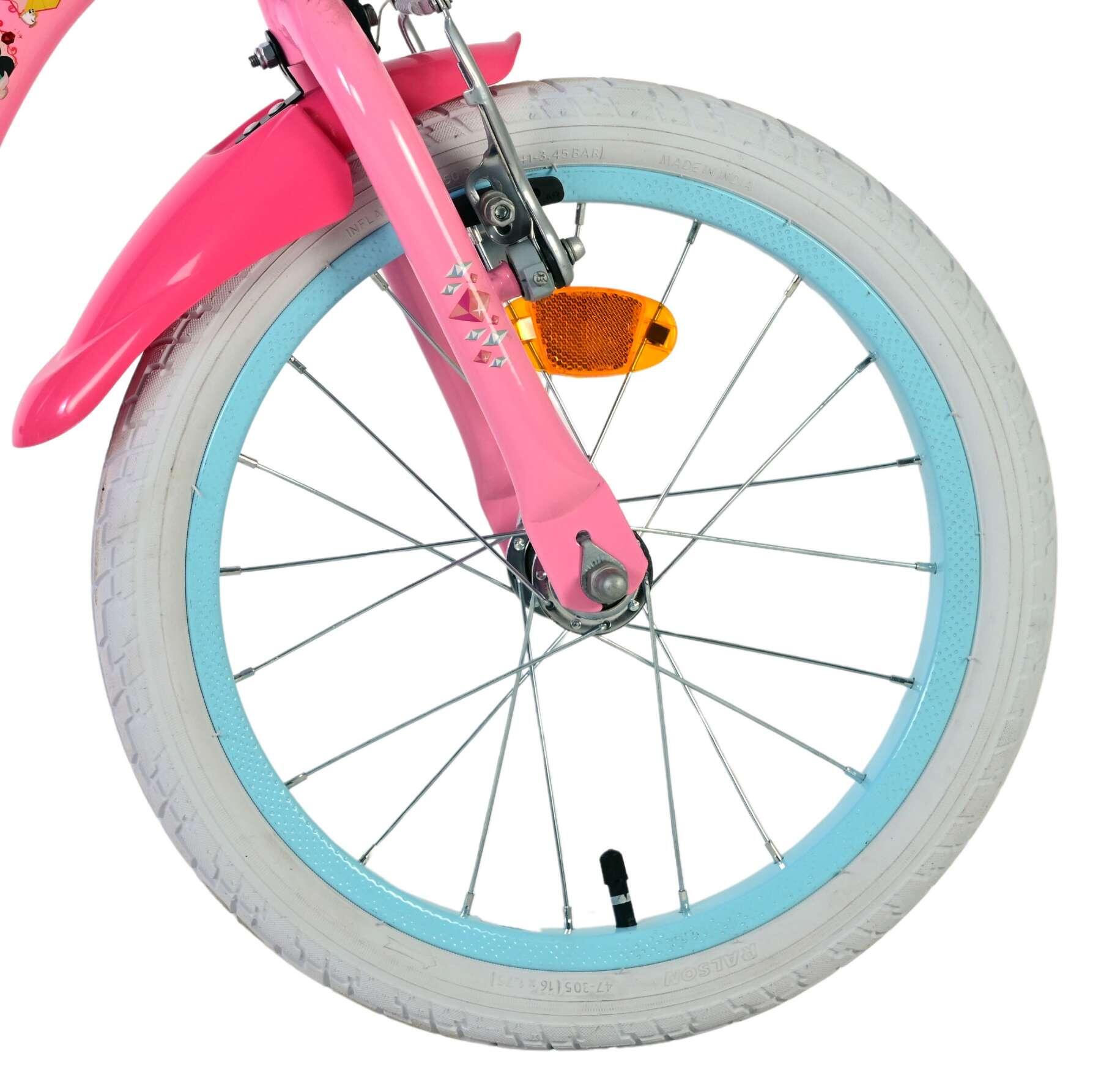 Bicicleta infantil Disney Princess 16 pulgadas rosa con dos frenos de mano 3/7