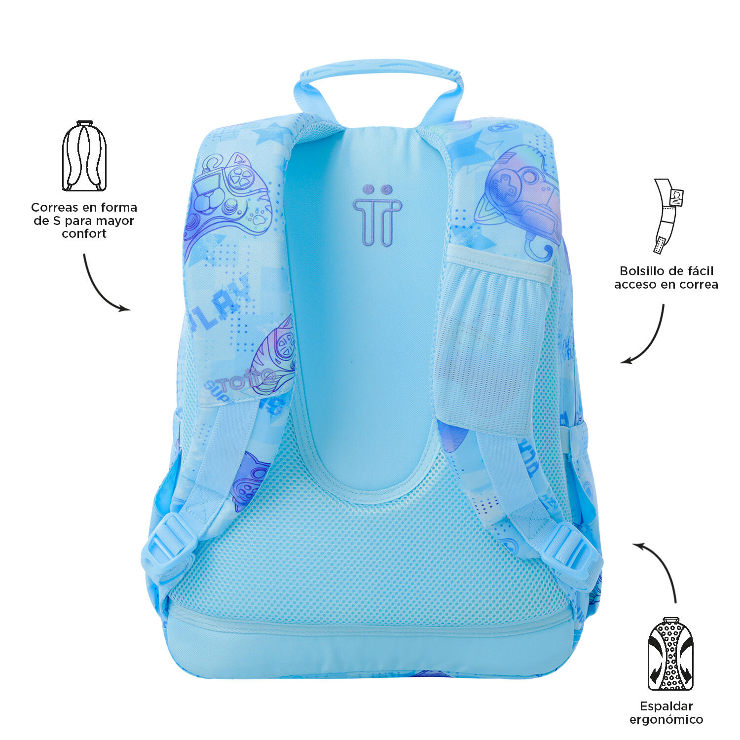 Totto Mochila escolar Gommas Polar Poliéster reciclado 29 x 39 x 14 cm 4/5