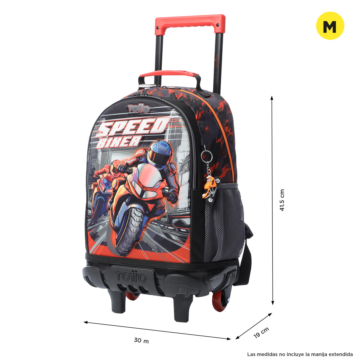Totto Mochila infantil ruedas Speed Biker Rojo Poliéster 30 x 41.5 x 19 cm 2/5