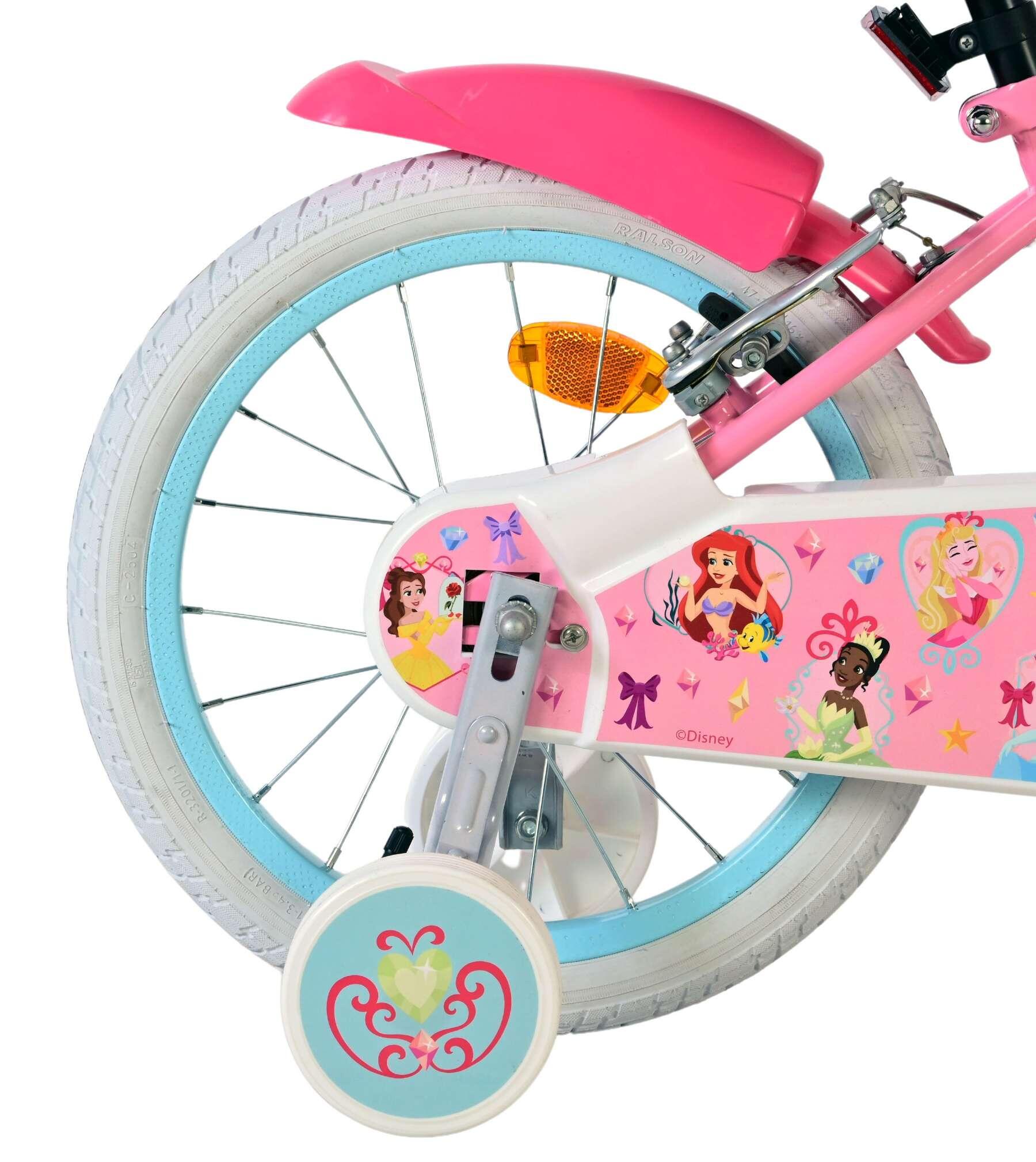 Bicicleta infantil Disney Princess 16 pulgadas rosa con dos frenos de mano 2/7