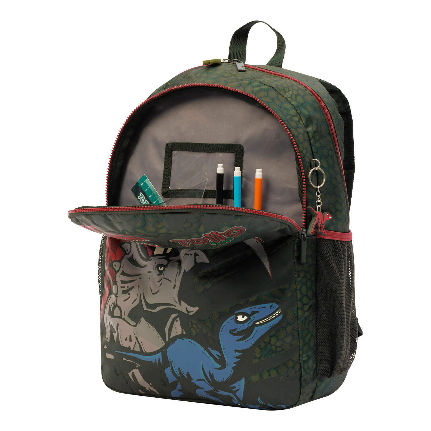 Totto Mochila escolar T-Rex Verde Poliéster 32 x 44.5 x 16 cm 5/5