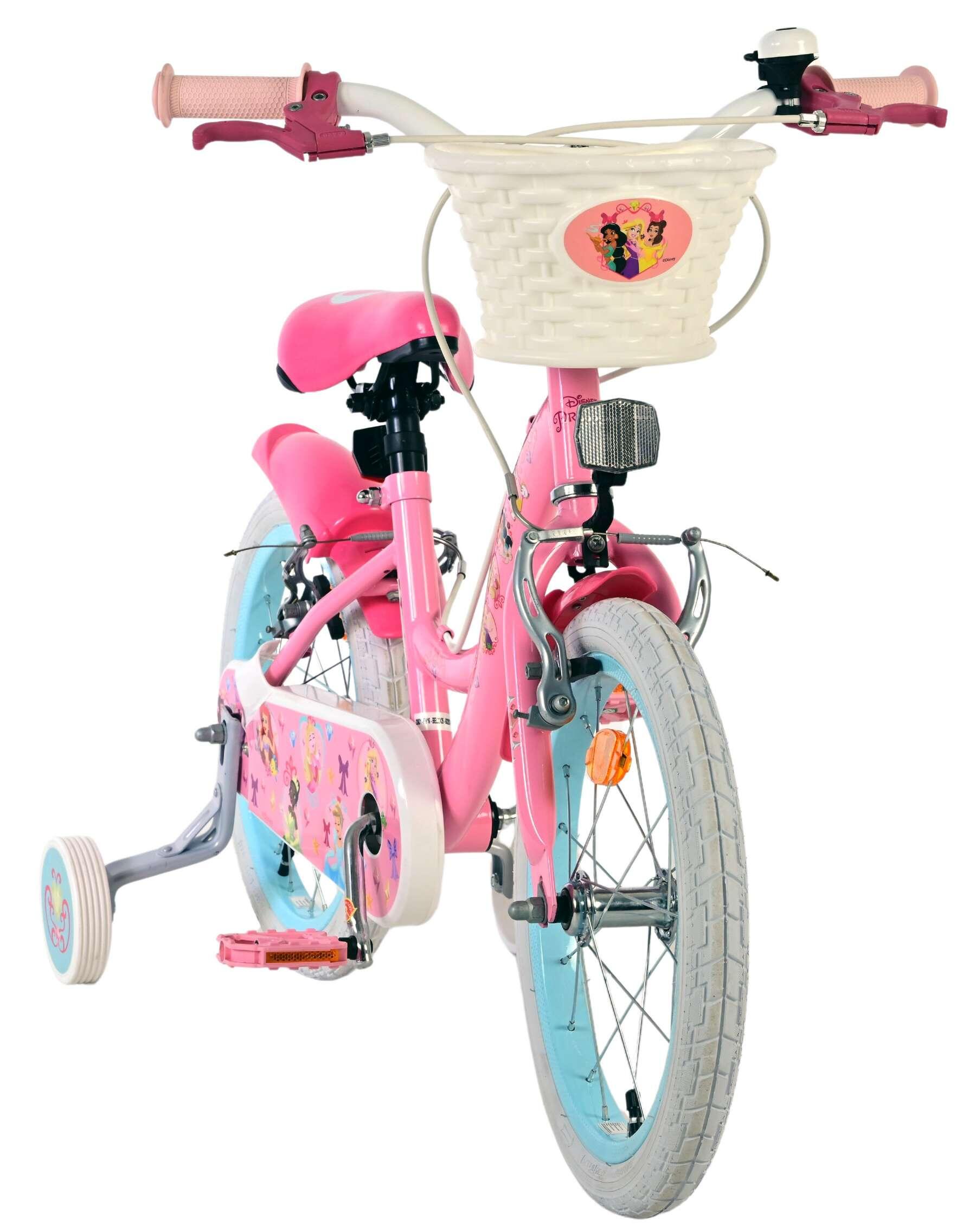 Bicicleta infantil Disney Princess 16 pulgadas rosa con dos frenos de mano 5/7