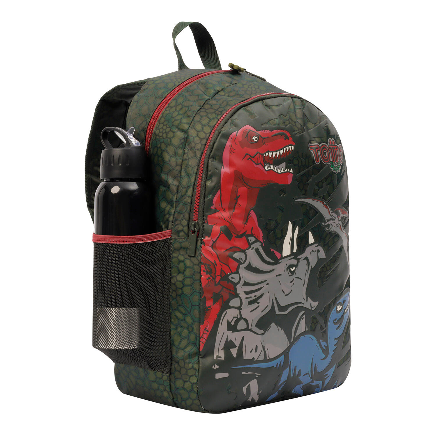 Totto Mochila escolar T-Rex Verde Poliéster 32 x 44.5 x 16 cm 4/5