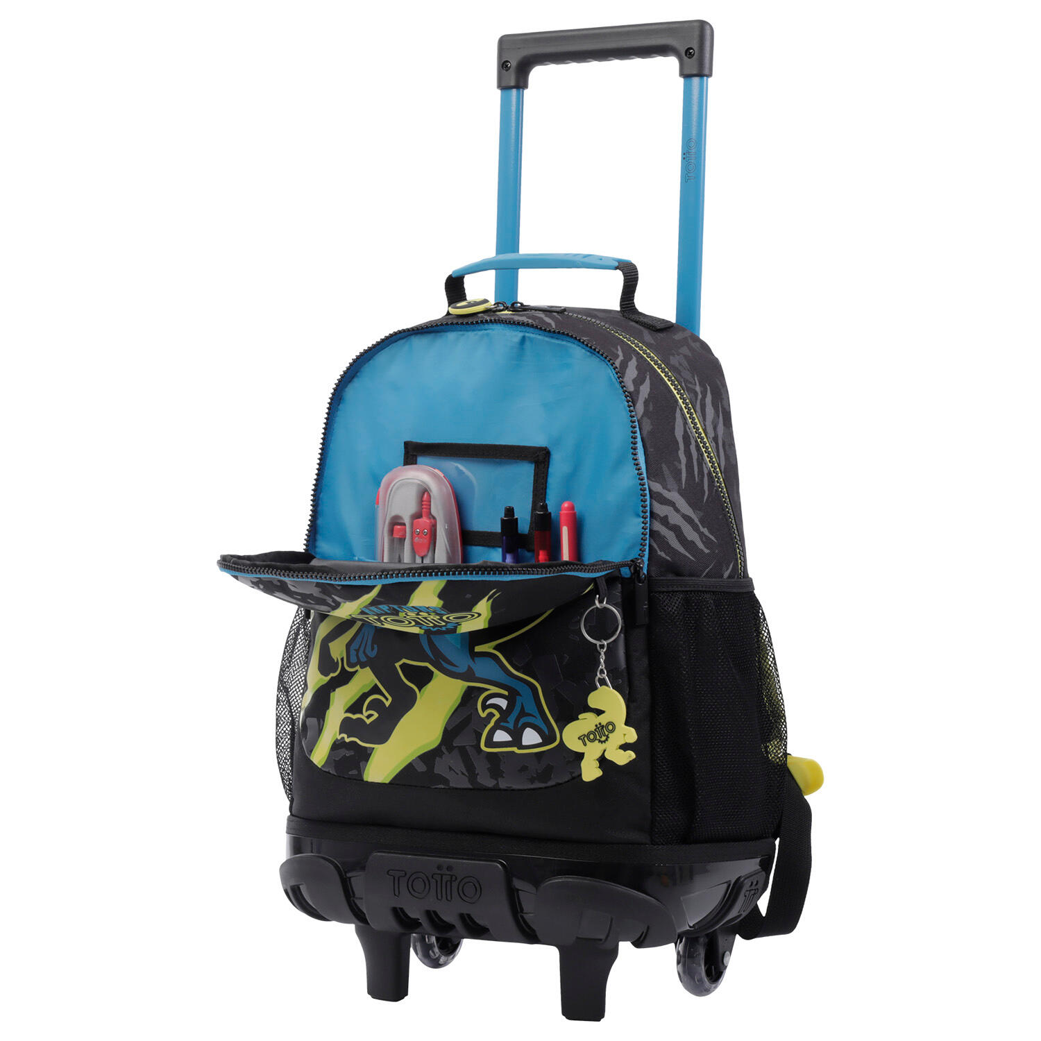Totto Mochila infantil ruedas Raptor M Multicolor Poliéster 28 x 41 x 12.5 cm 5/5