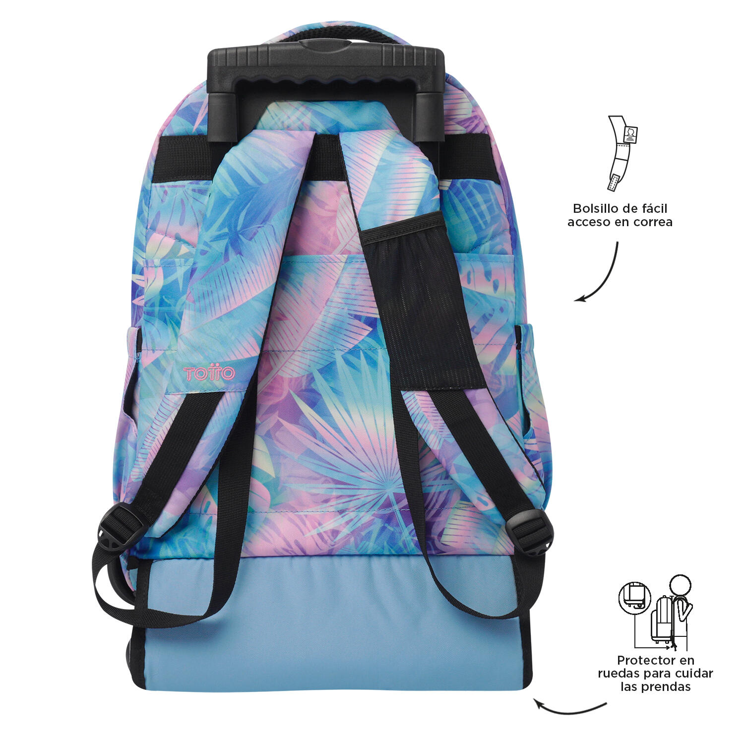 Totto Mochila escolar ruedas Renglones Prisma Poliéster reciclado 32 x 45.5 x 1 5/5