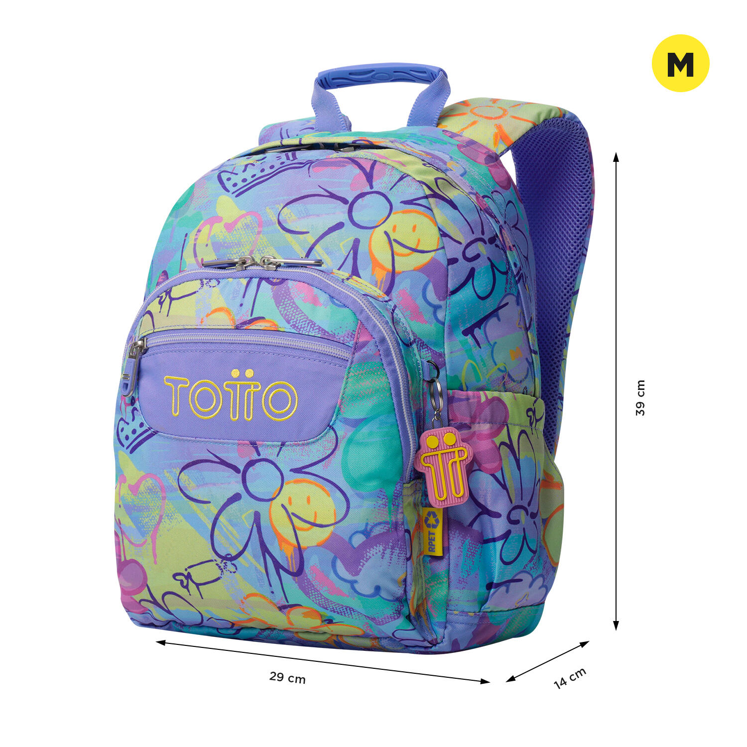 Totto Mochila escolar Gommas Grafily Poliéster reciclado 29 x 39 x 14 cm 2/5