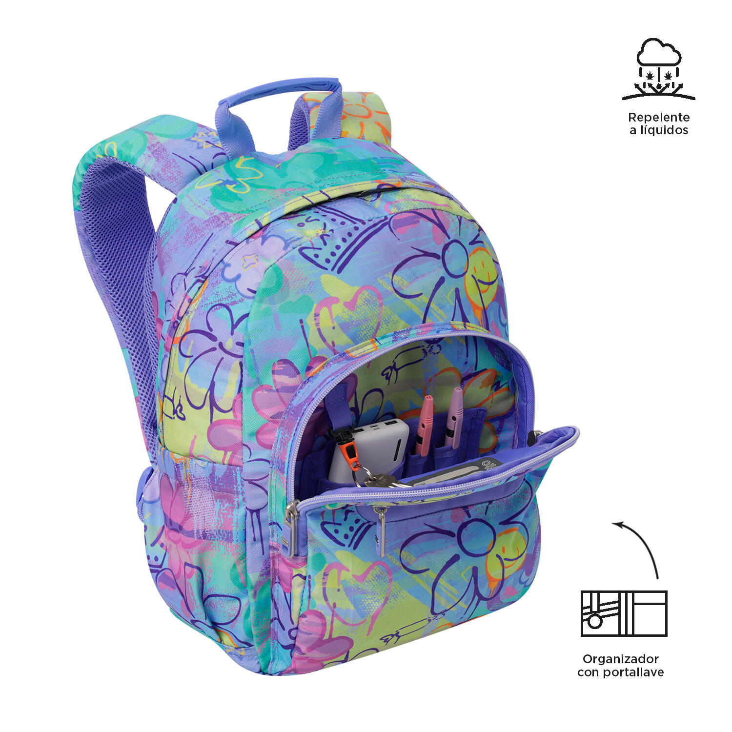 Totto Mochila escolar Gommas Grafily Poliéster reciclado 29 x 39 x 14 cm 5/5
