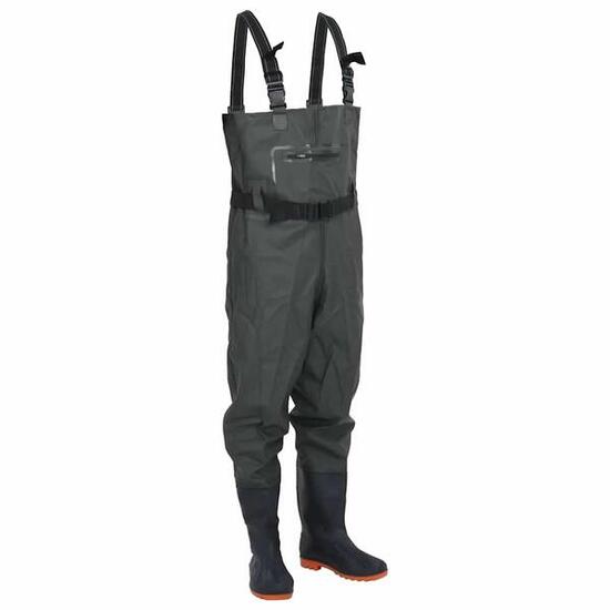Vidaxl wader avec bottes et ceinture taille 41 vert foncé