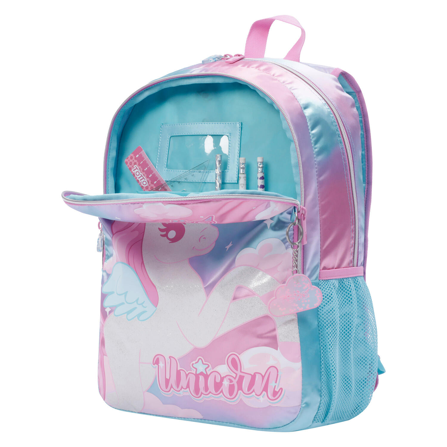 Totto Mochila escolar Molky Rosa y azul pastel Poliéster 31 x 44.5 x 12 cm 5/5