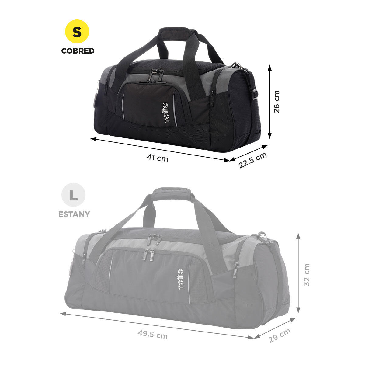Totto Bolsa viaje Cobred Gris Poliéster 41 x 26 x 22.5 cm 4/5